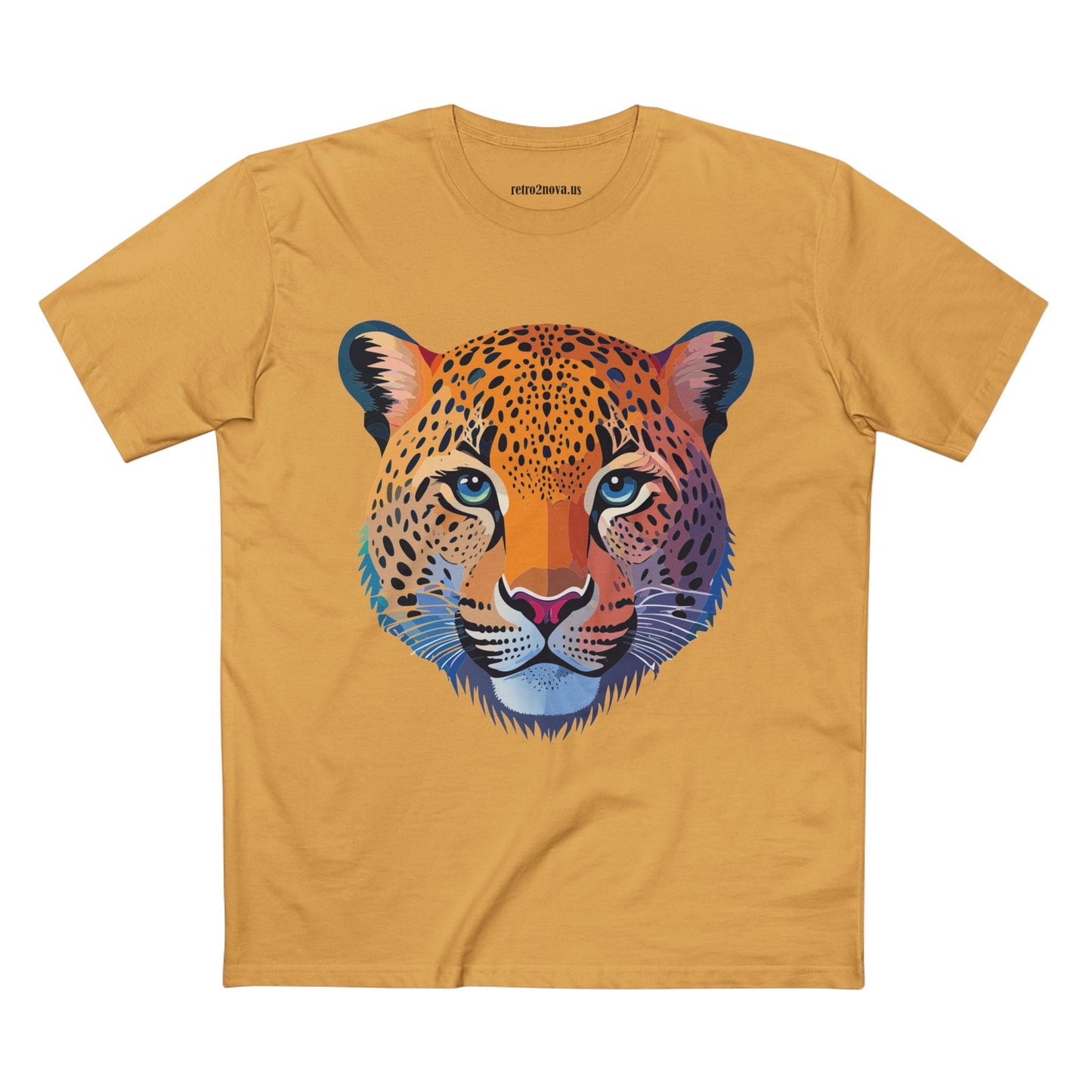 Unisex Cheetah Animal Shirt Premium Cotton Staple Tee With Original Art Design From Retro2Nova Collection