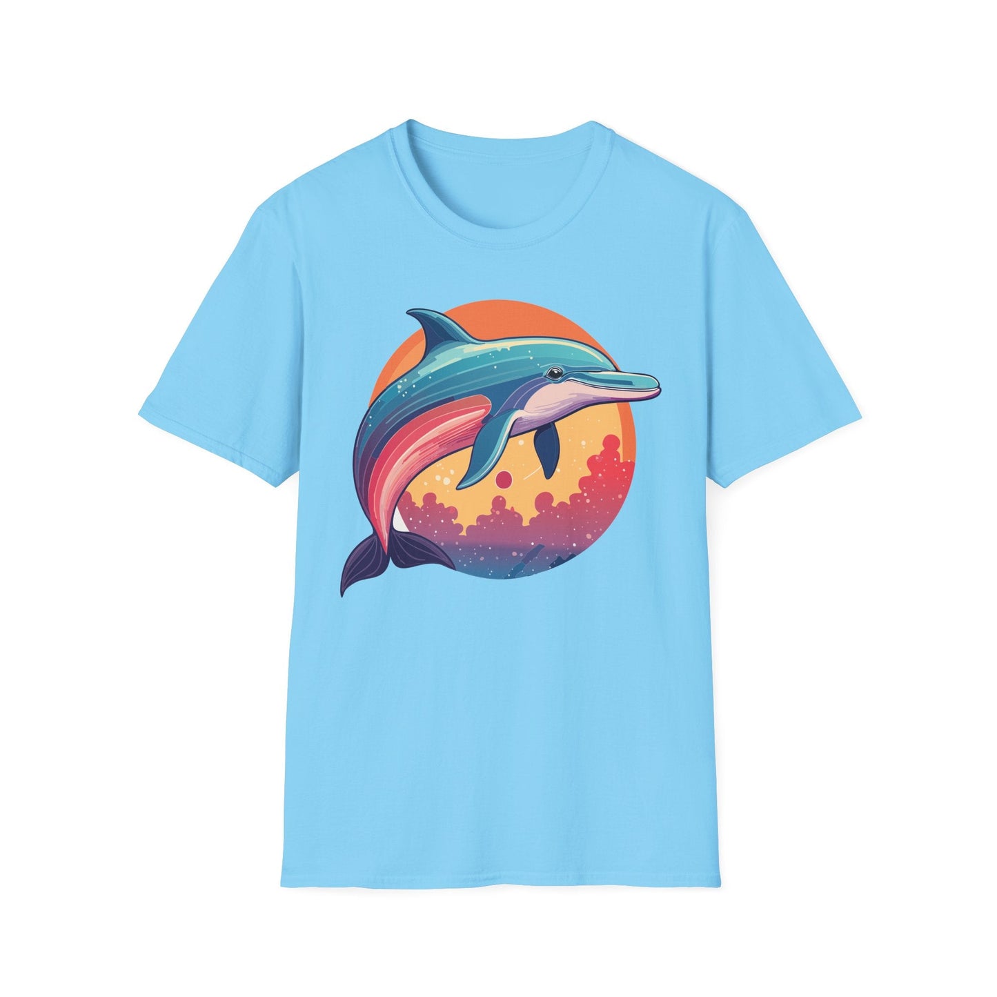 Dolphin Shirt For Unisex Adults Gildan Softstyle 64000 Ring Spun Cotton Tee Fish Tee