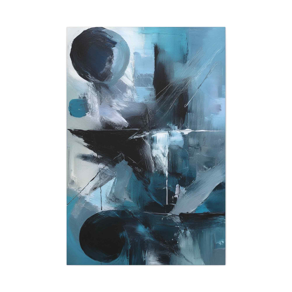Blue Abstract Painting Print Canvas 20x24,20x30,24x30, 24x32,24x36,30x40, 32x48,36x48,40x60 Pine-Wood Inner Frame ABS-29
