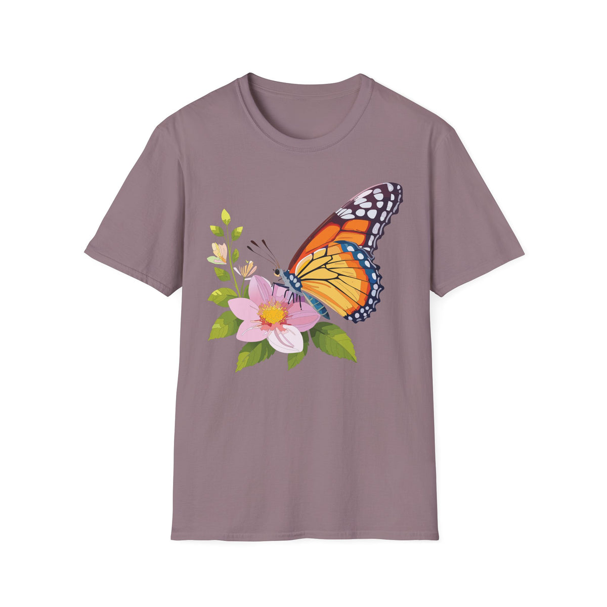 Butterfly and Wildflower Graphic Tee Unisex 100 Cotton Gildan T-Shirt
