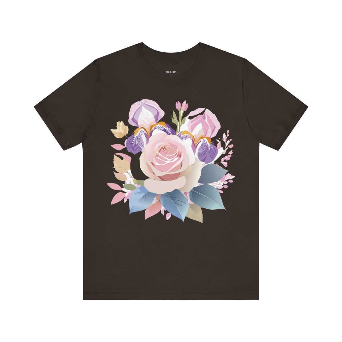 Floral Graphic Unisex Cotton Bella+Canvas Tee with Flowers Art Design n119