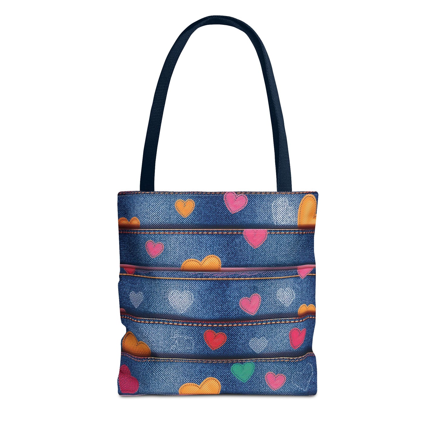 Love Day Graphic Design Denim Fabric Imitation Print Unisex Canvas Bag POLY 3 Sizes Tote Bag 201-28