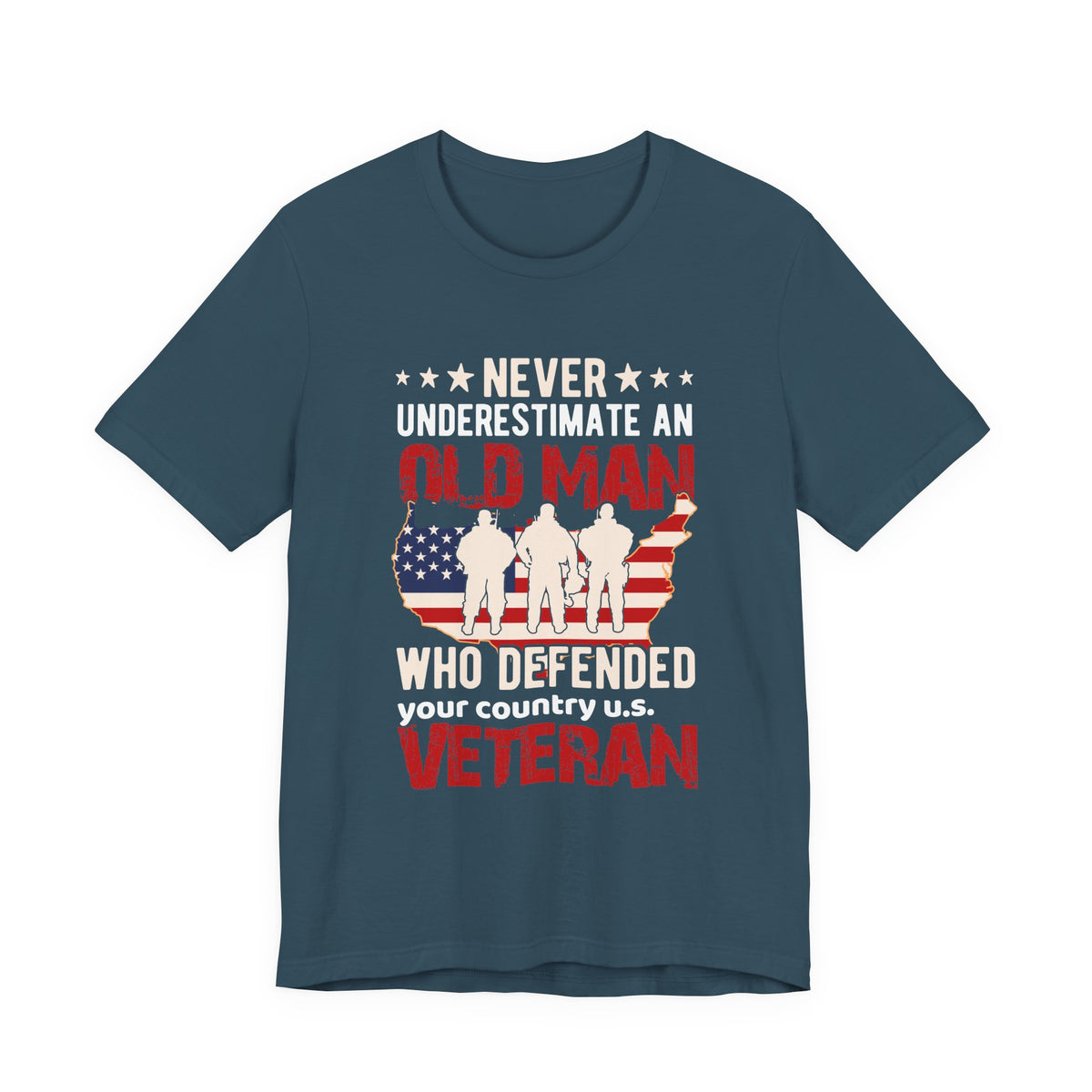 Old Man Who Defended Your Country U.S. Veteran T-Shirt American Flag Veteran Unisex Cotton Tee v7
