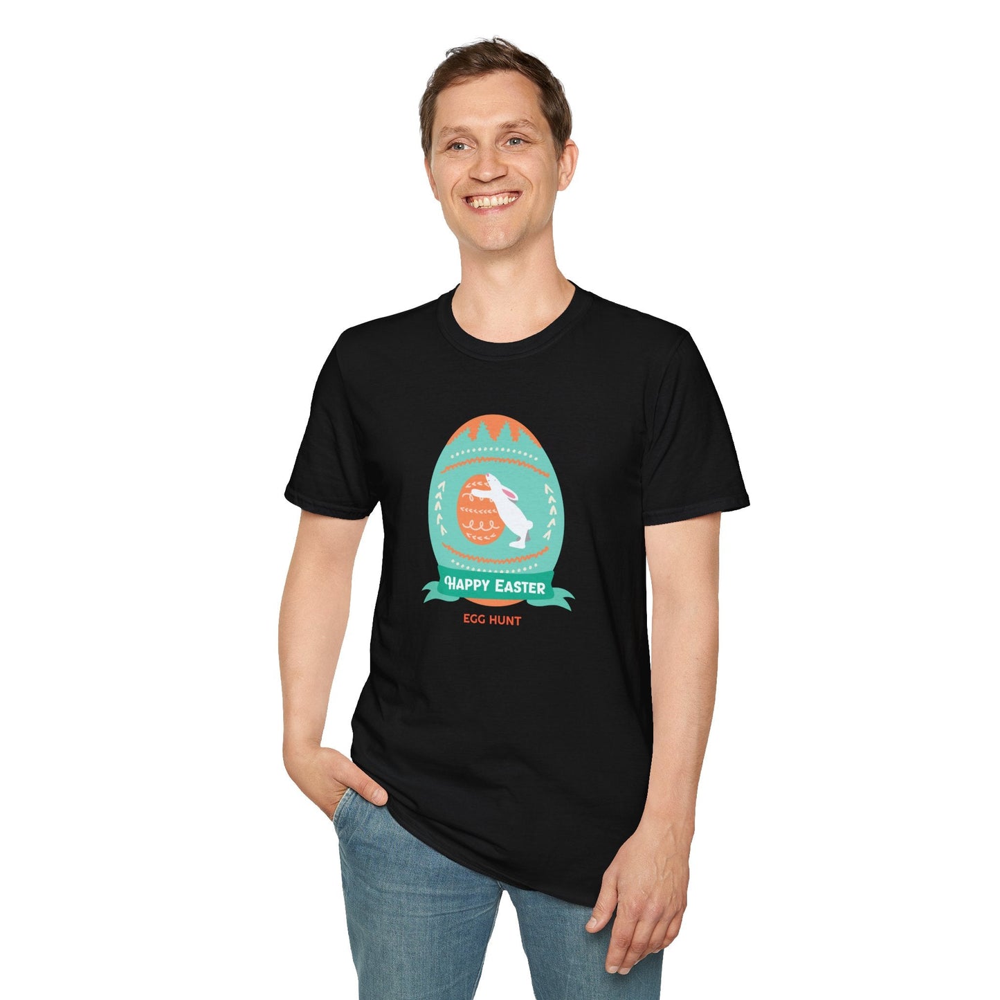 Easter Egg T Shirt Unisex Softstyle Tee With Easter Signature Design 100 Percent Ring Spun Cotton