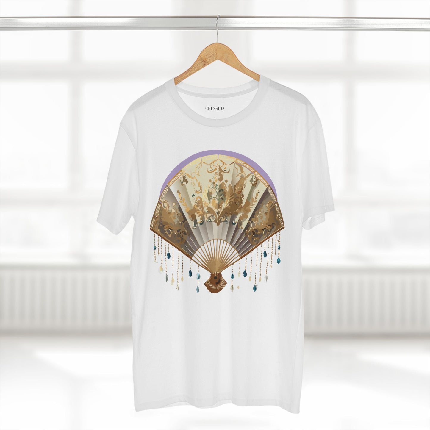 Antique Fan Graphic Design T-Shirt Unisex 100 Cotton Floral Carnival Artwork Tee 27