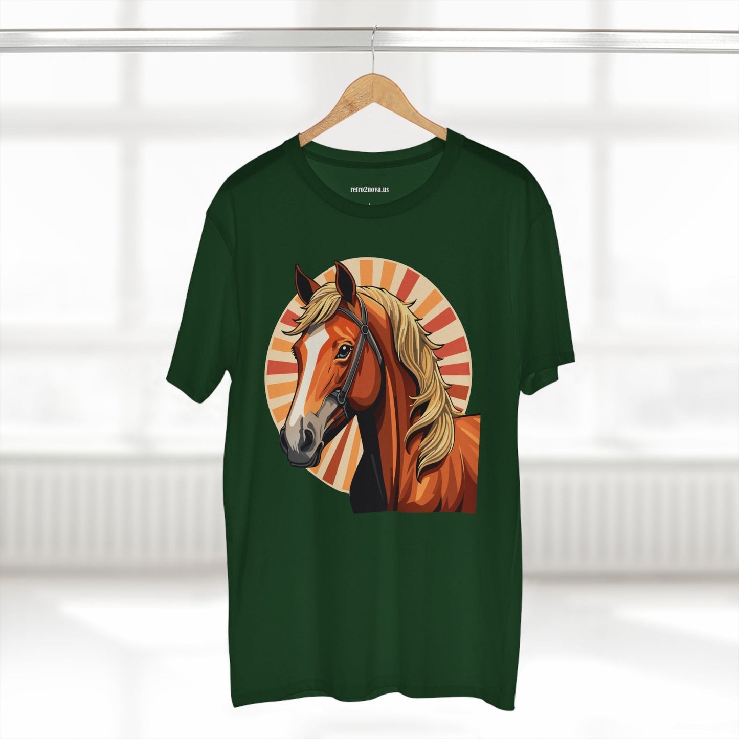 Unisex Premium Cotton Art Tee Featuring Horse Illustration Retro2Nova Animals Shirt Collection For All Seasons