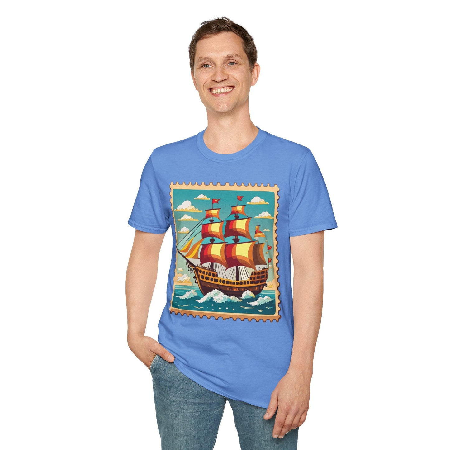 Unisex Softstyle Short Sleeve T Shirt Gildan 64000 Ring Spun Cotton Vessel Ship Frigate Tee
