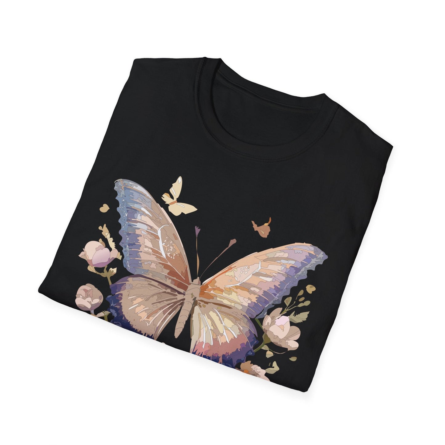 Butterfly T Shirt Unisex Softstyle Monarch Design 100 Percent Cotton Tee For Everyday Comfort