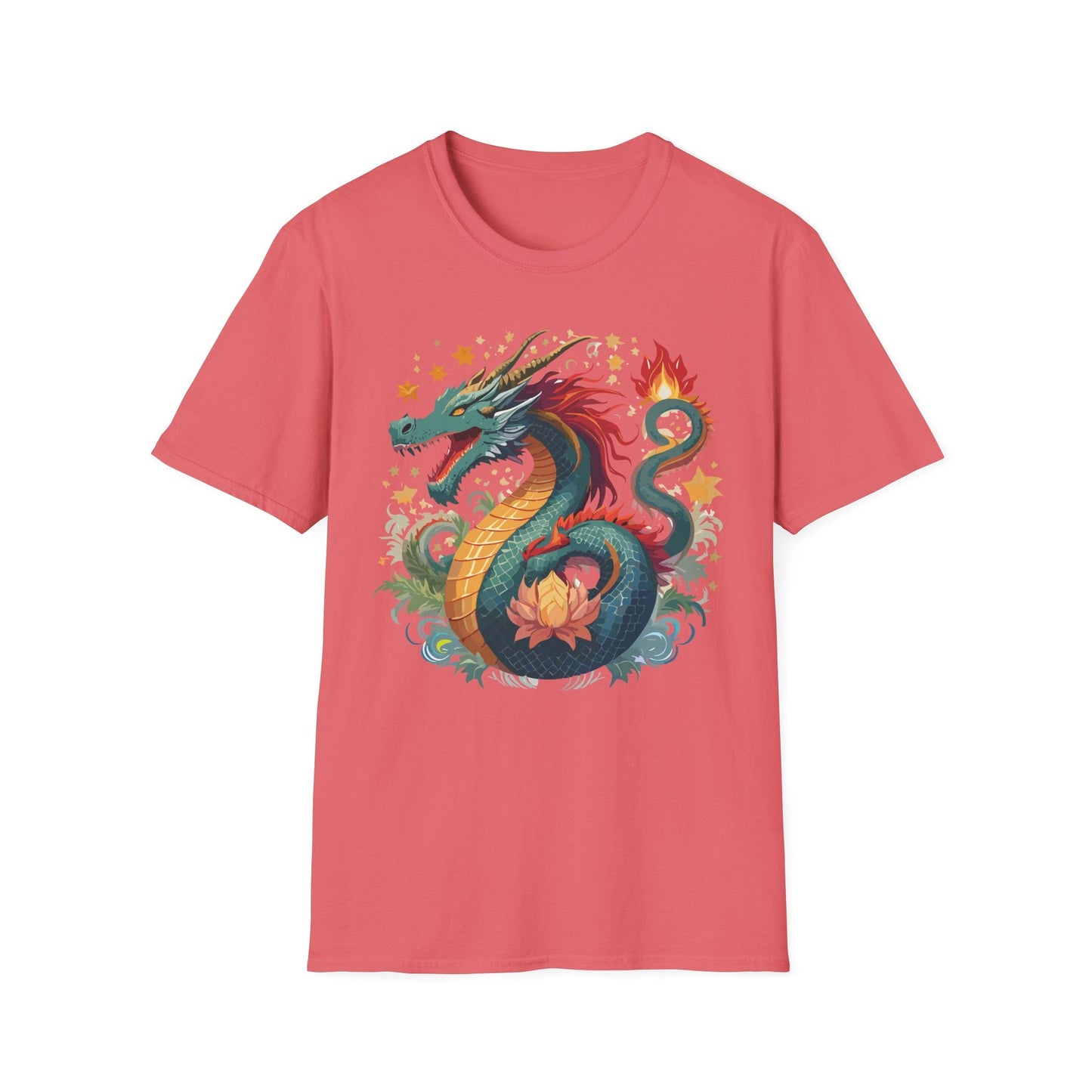 Dragon Graphic Unisex 100 Cotton Tee with Animal Artwork Design 1