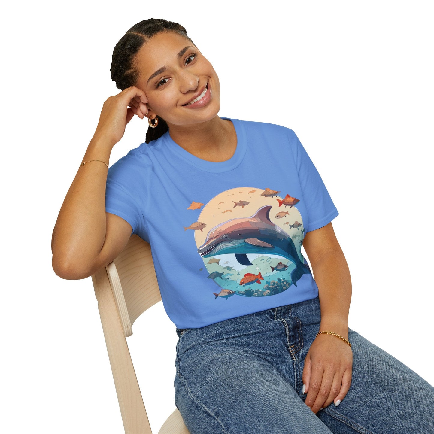 Dolphin Shirt Unisex Softstyle T Shirt 64000 100 Percent Ring Spun Cotton Tee For Everyday Comfort