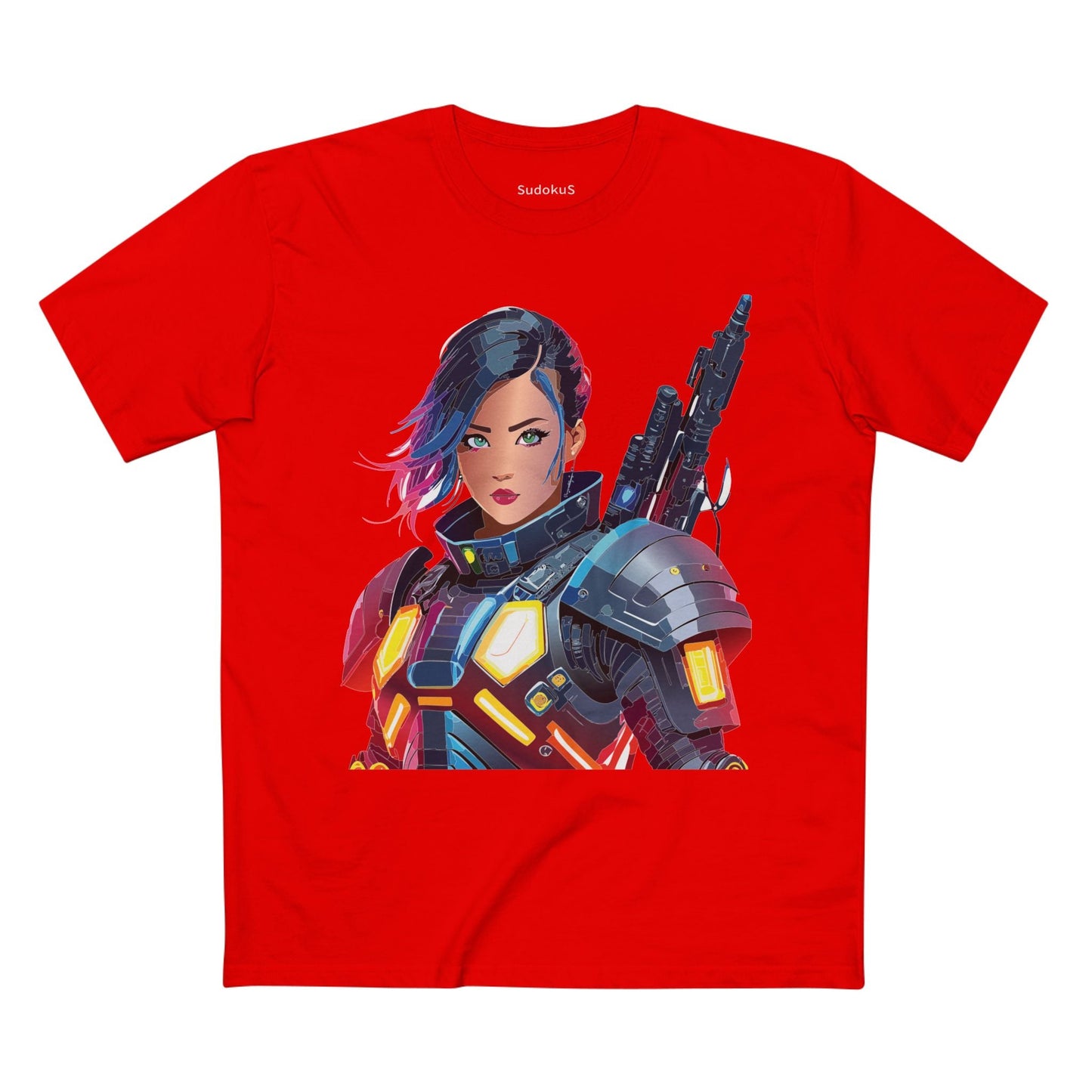 Army-woman Graphic Unisex 100 Cotton Staple Tee 14