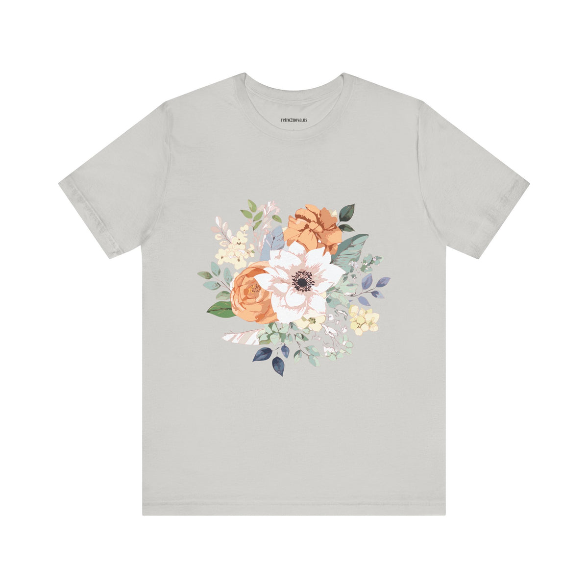 Floral Graphic Unisex Cotton Bella+Canvas Tee with Flowers Design ab9