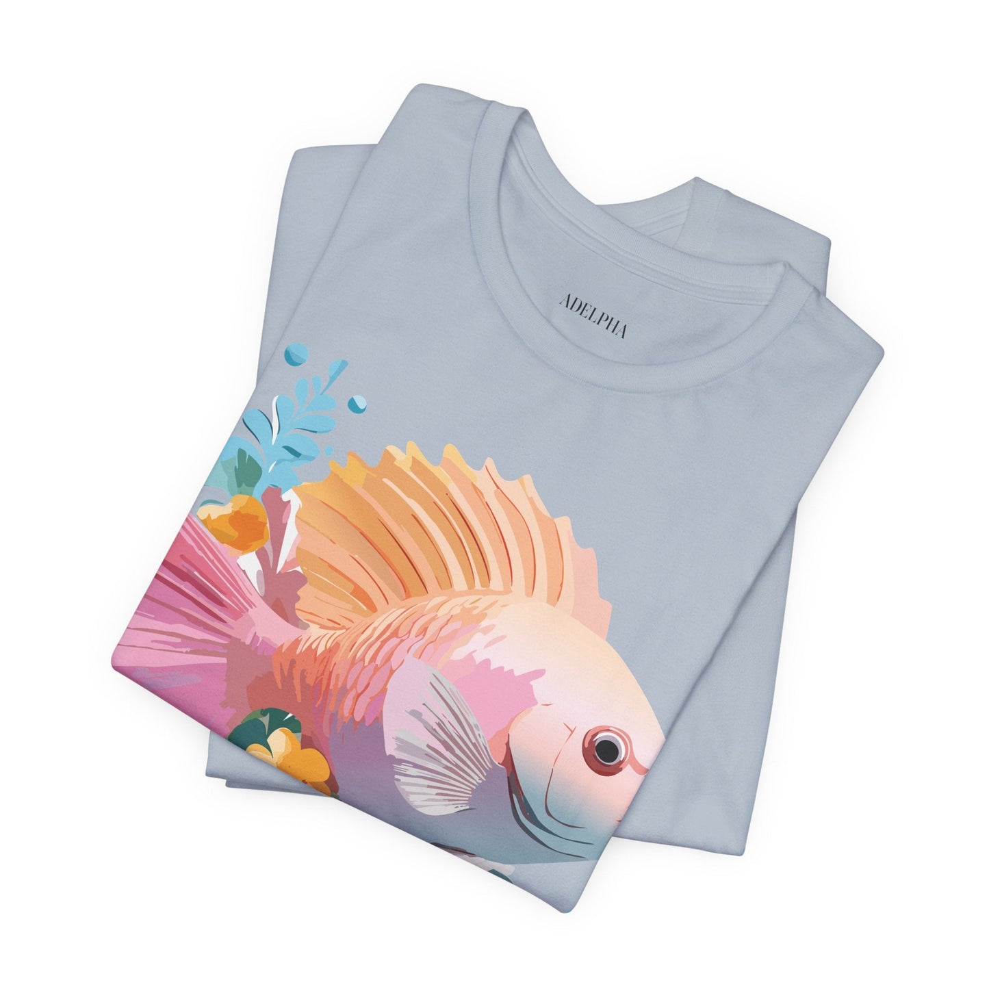Adelpha Fish Shirt Unisex Graphic Tee With Vintage Inspired Artwork Short Sleeve