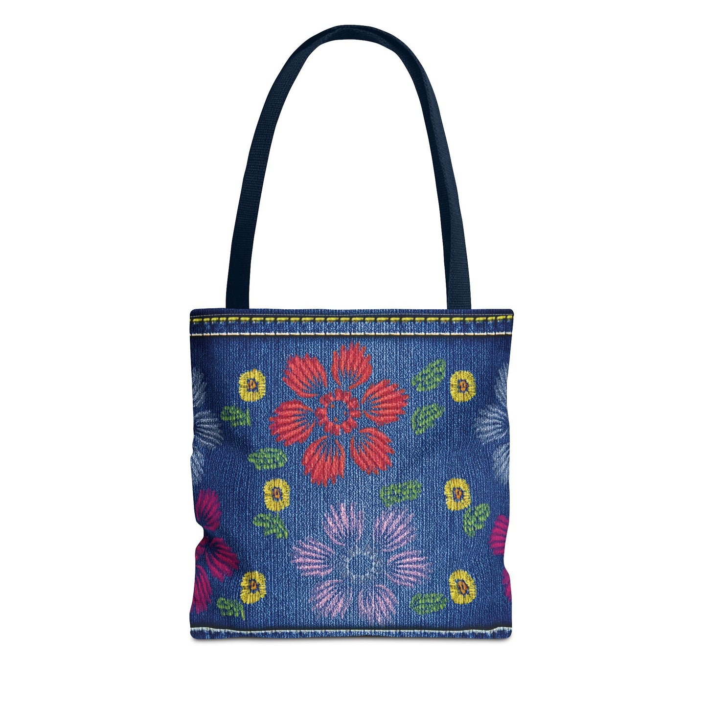 Denim Fabric Imitation Print Unisex Canvas Bag Poly Spun 3 Sizes Tote Bag 131