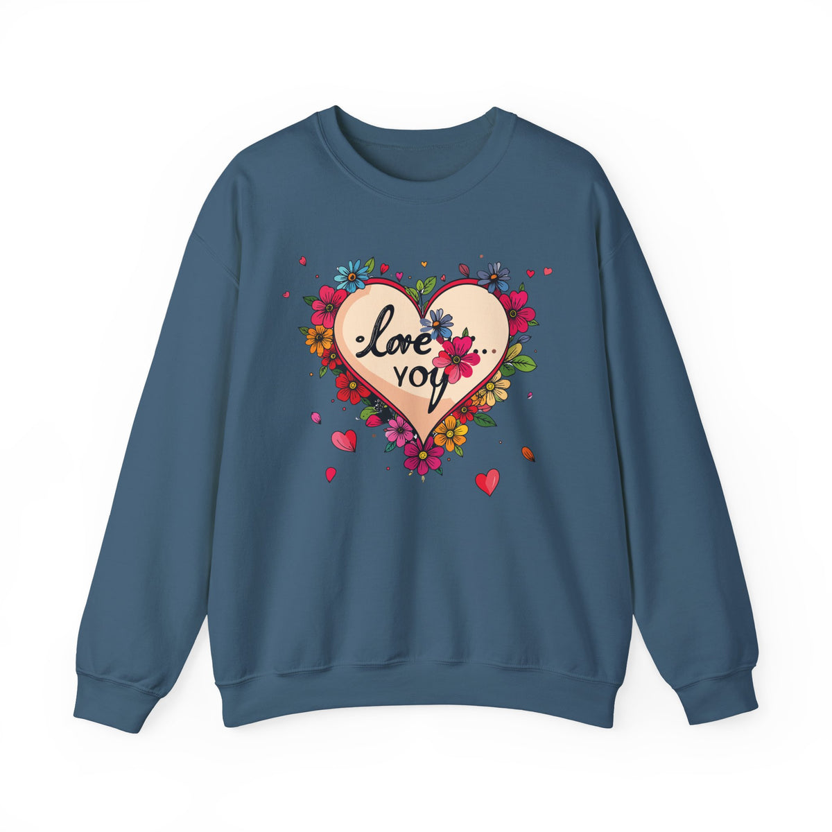 Big Heart Sweatshirt, Floral Heart Sweatshirt, Floral Love Sweatshirt, Valentine's Day Sweatshirt, Heart Floral Sweatshirt 109