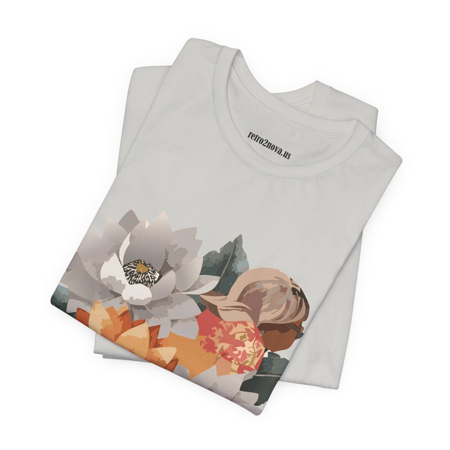 Retro2Nova Flowers Shirt Floral Shirt Unisex Floral Tee Lightweight Breathable Jersey