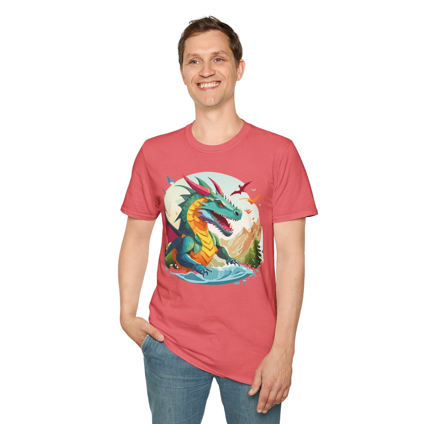 Dragon T Shirt Unisex Animal Tee Softstyle 64000 Premium 100 Percent Ring Spun Cotton