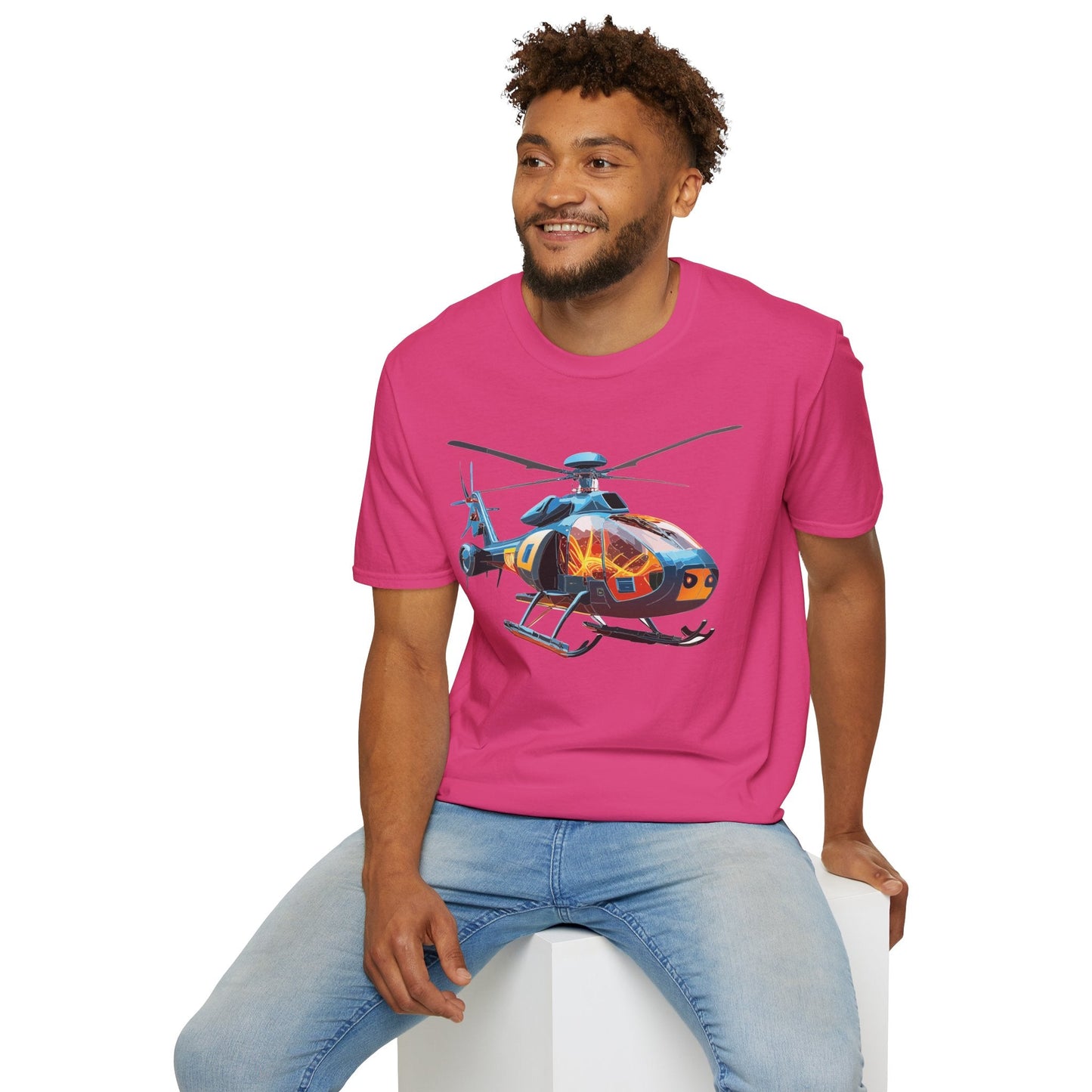 Chopper Helicopter Graphic Unisex Cotton Softstyle Short Sleeve Tee 2
