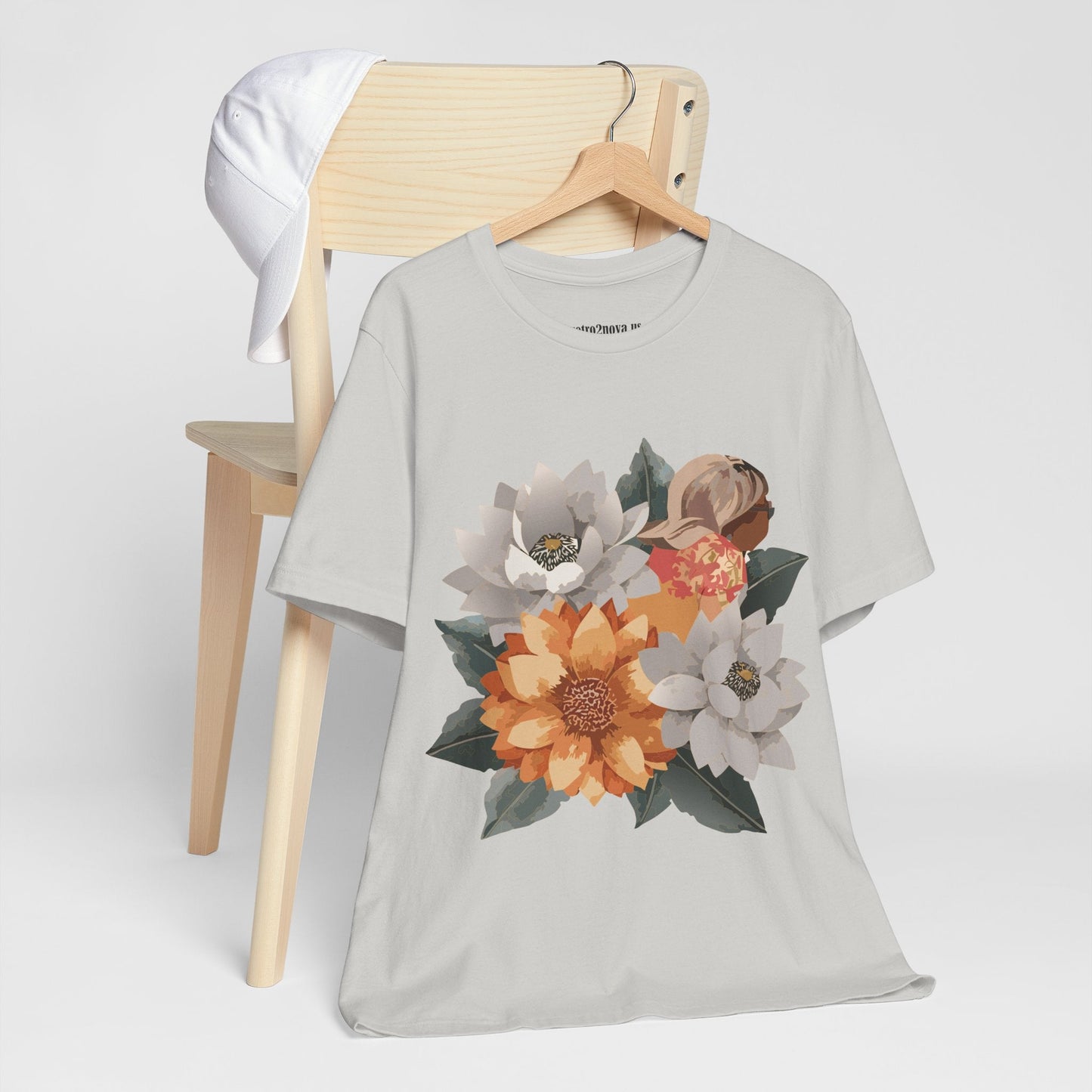 Retro2Nova Flowers Shirt Floral Shirt Unisex Floral Tee Lightweight Breathable Jersey
