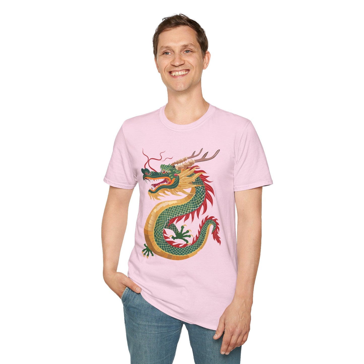 Dragon Graphic Unisex Cotton Softstyle Art Design Tee With Animals 9