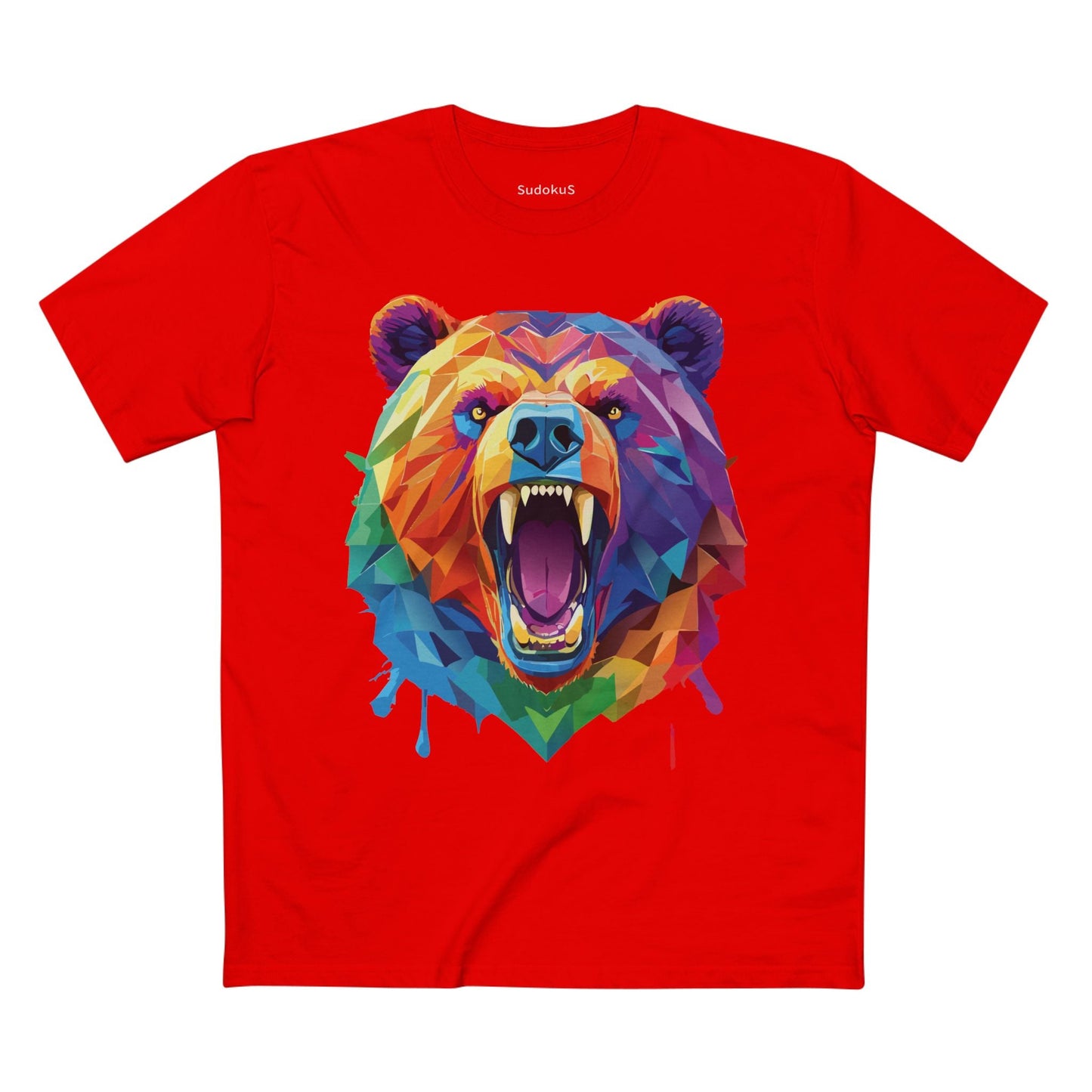 Bear Graphic Unisex 100 Cotton Staple Tee with Animal Design Artwork 20
