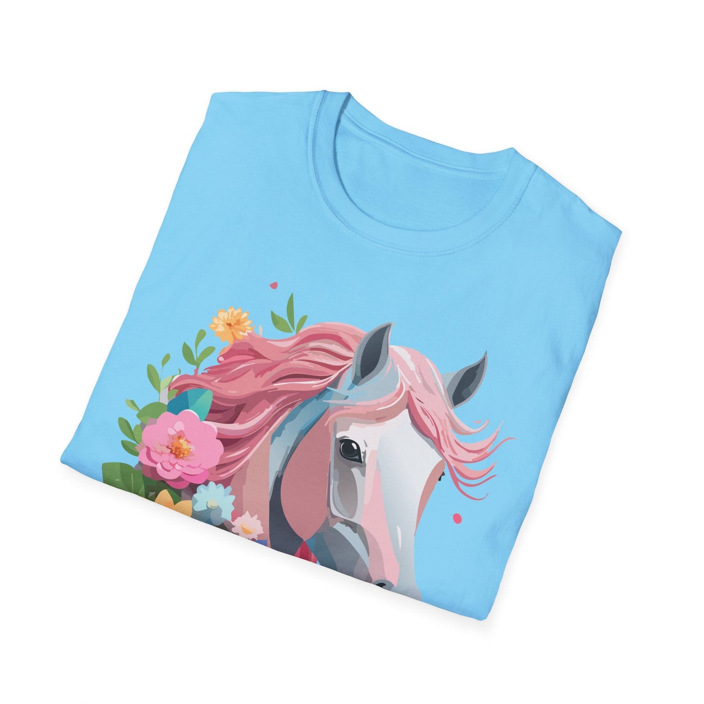 Unisex Horse Shirt Softstyle Cotton Tee With Animal Print Design