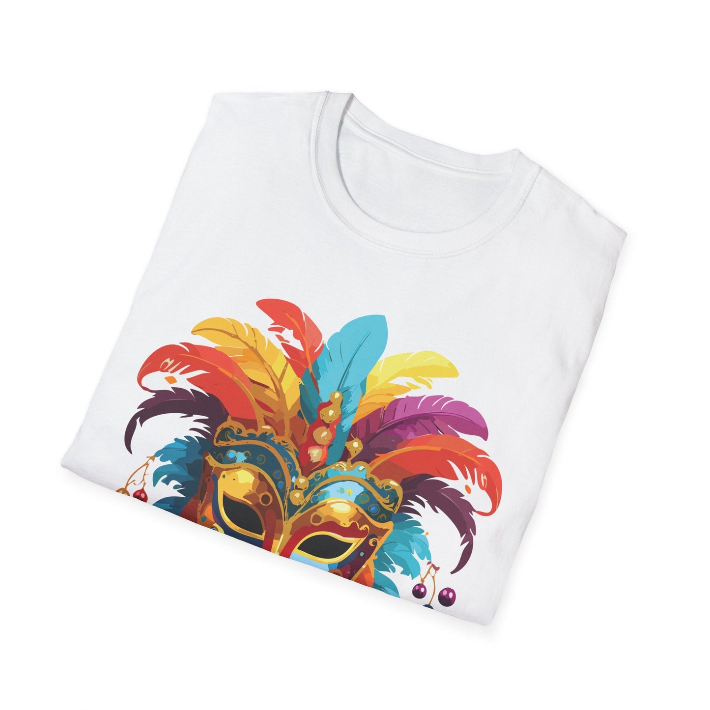 Mask Tee Shirt Unisex Masquerade Art Design Gildan Softstyle 64000 Short Sleeve Tee