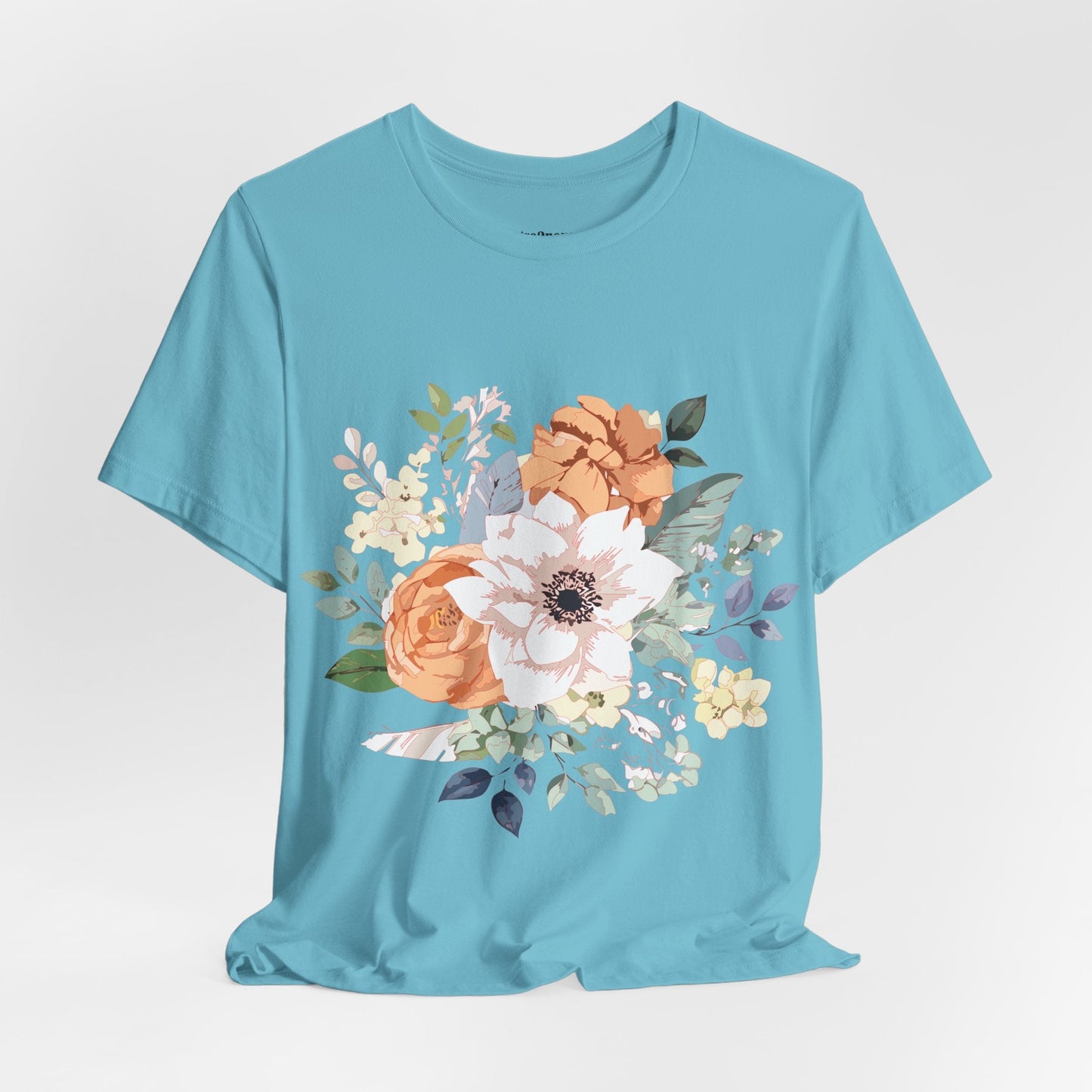 Unisex Floral Shirt Jersey Short Sleeve Tee Lightweight Breathable Flowers Collection Retro2Nova