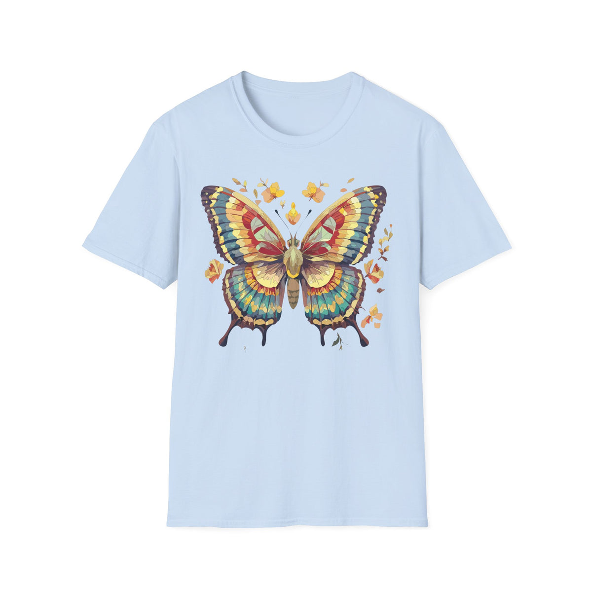 Butterfly Watercolor T-Shirt — Vibrant Floral Monarch Graphic Tee Unisex 100 Cotton Gildan T-Shirt