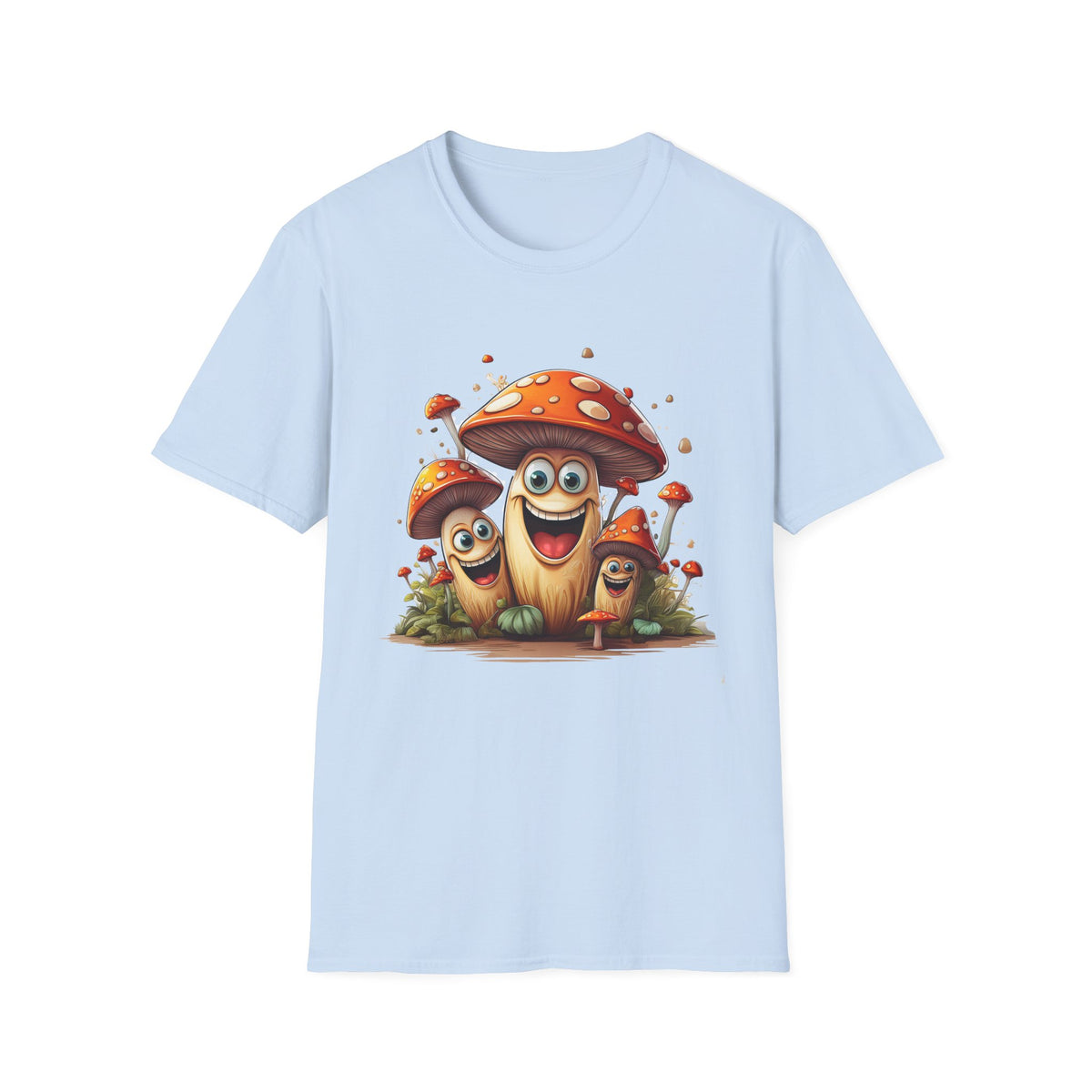 Funny Mashroom Cartoon  Graphic Tee Gildan Unisex 100 Cotton Tee Shirt c13