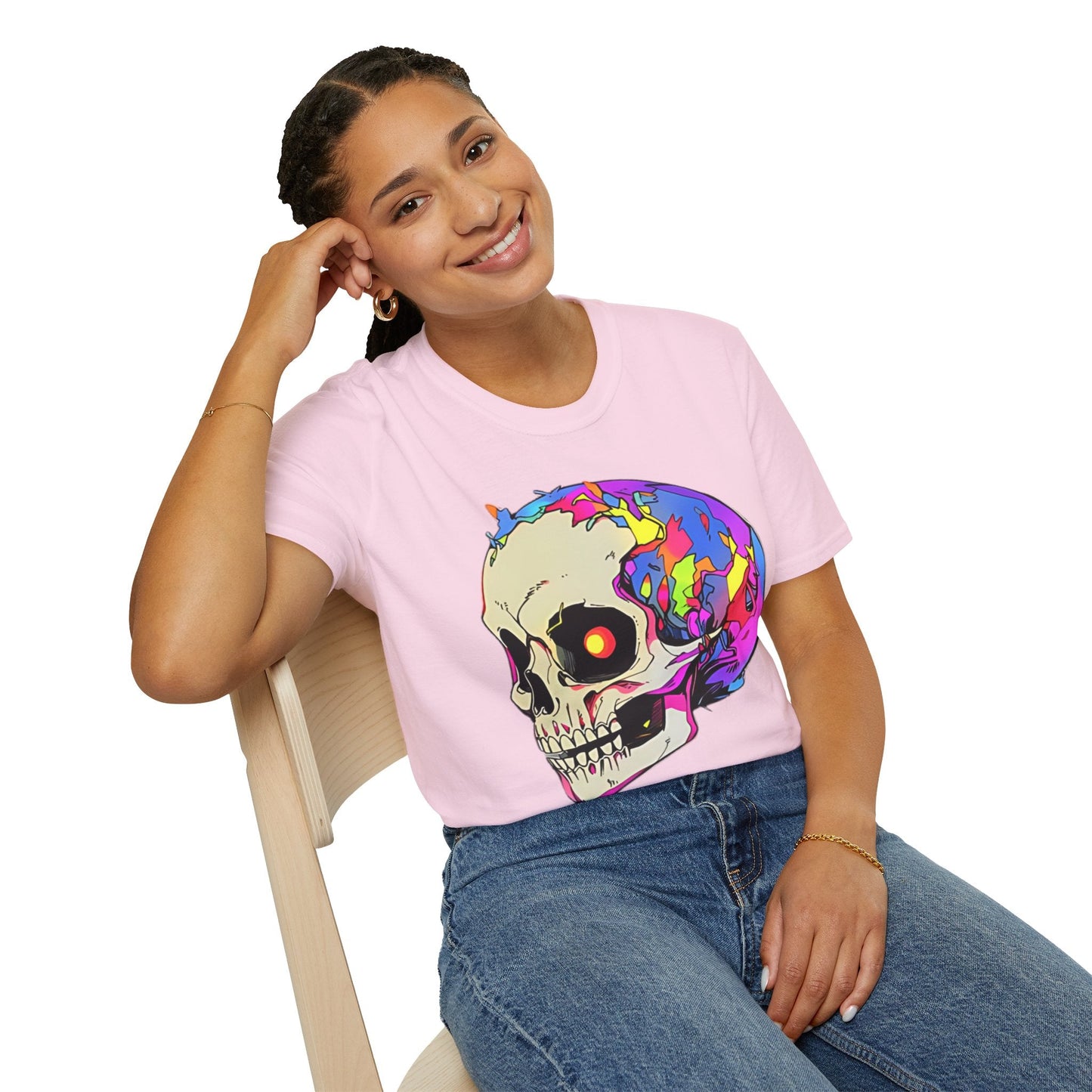 Skull Tee Shirt Unisex Skeleton Shirt Gildan Softstyle 64000 Short Sleeve Graphic Design