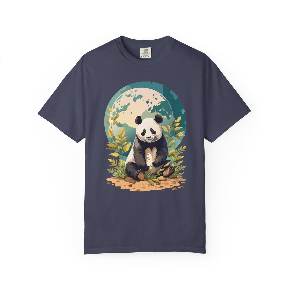 Panda Portrait T-Shirt Unisex Cotton Floral Chinese Graphic Circle Animal Art Tee pp6