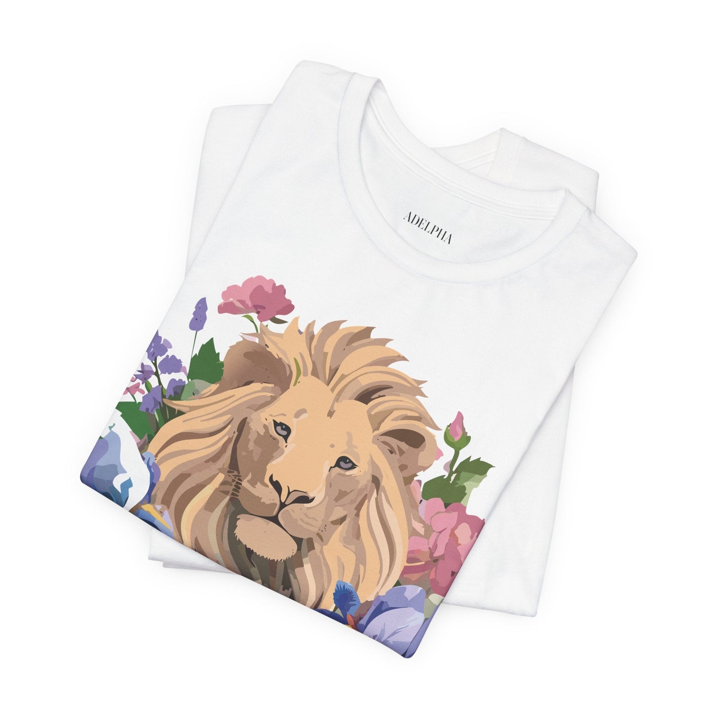 Adelpha Lion Shirt Unisex Graphic Tee Short Sleeve Vintage Style Lion Design Artwork