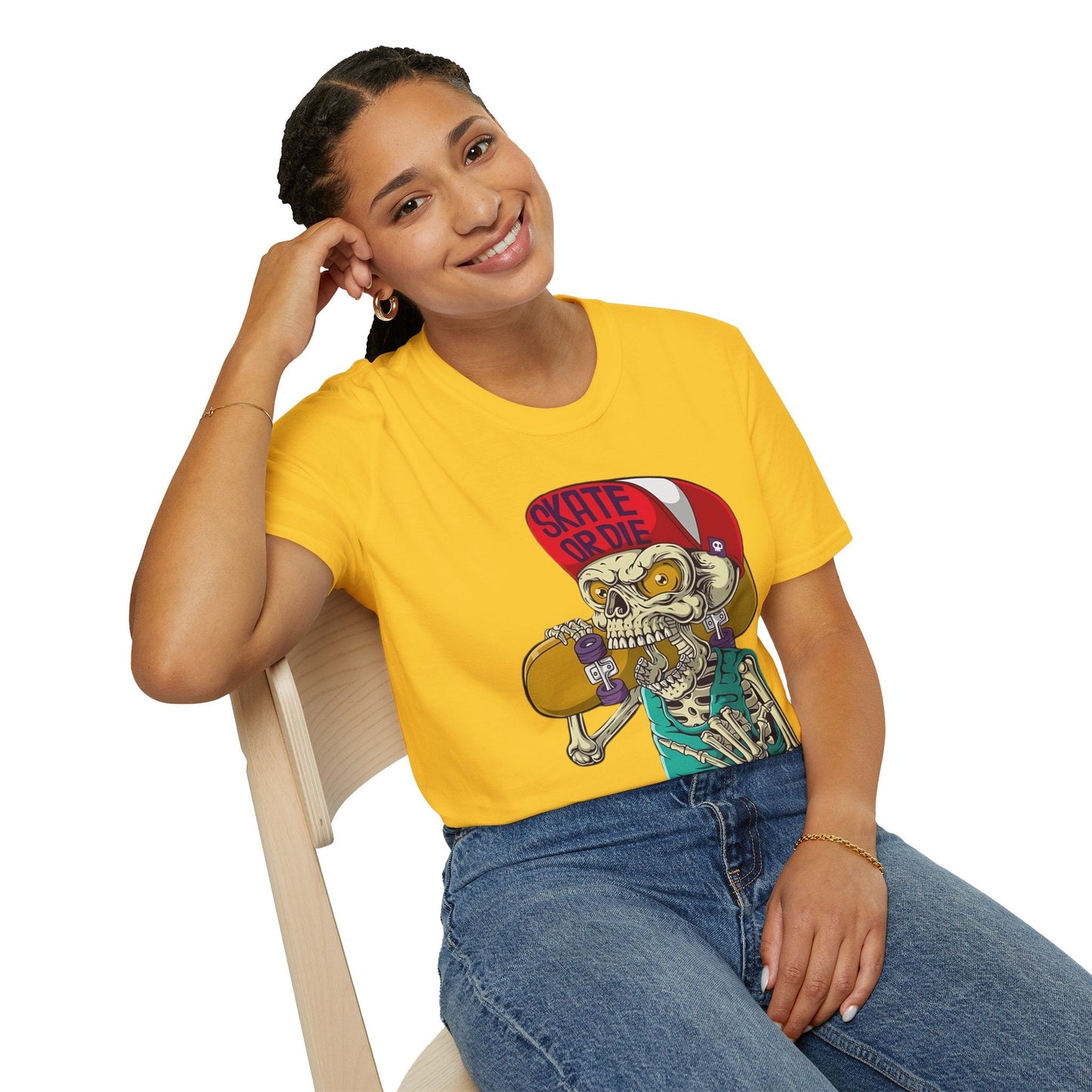 Skull Graphic Unisex Cotton T-shirt with Skeleton Artwork Design 4