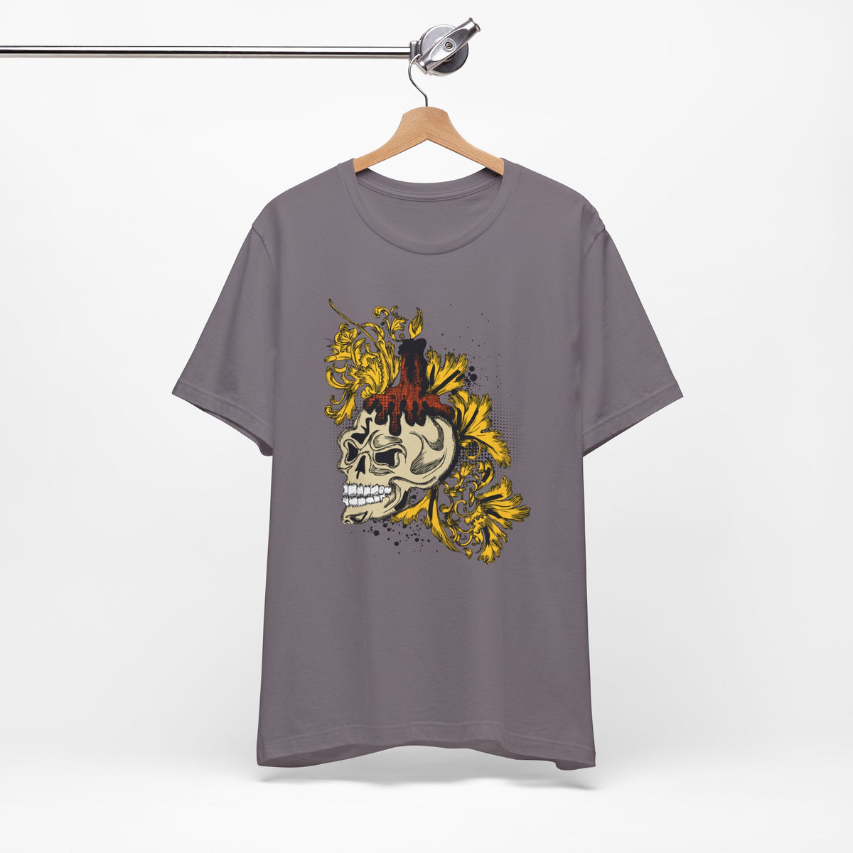 Rock Skull Graphic Design Tee, Skull Shirt, Vintage Tees, Art Design T-Shirt, Vintage Graphic Tee, Art Shirts with Skulls 3