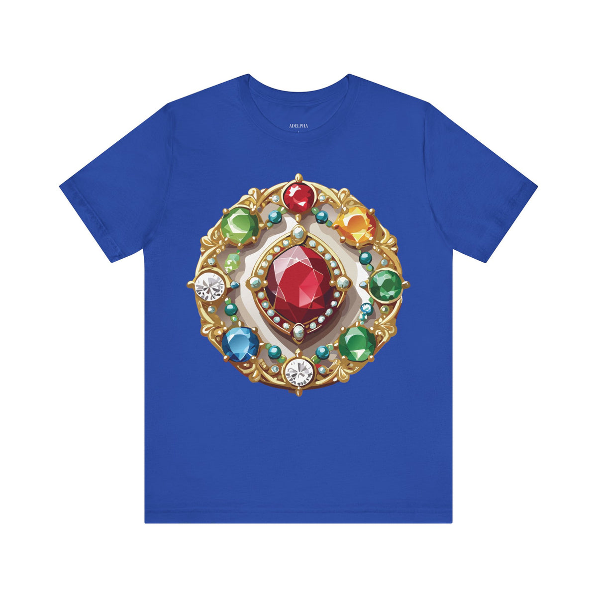 Jewelry Graphic Unisex Cotton Bella+Canvas Tee with Gemstones Art Design m47