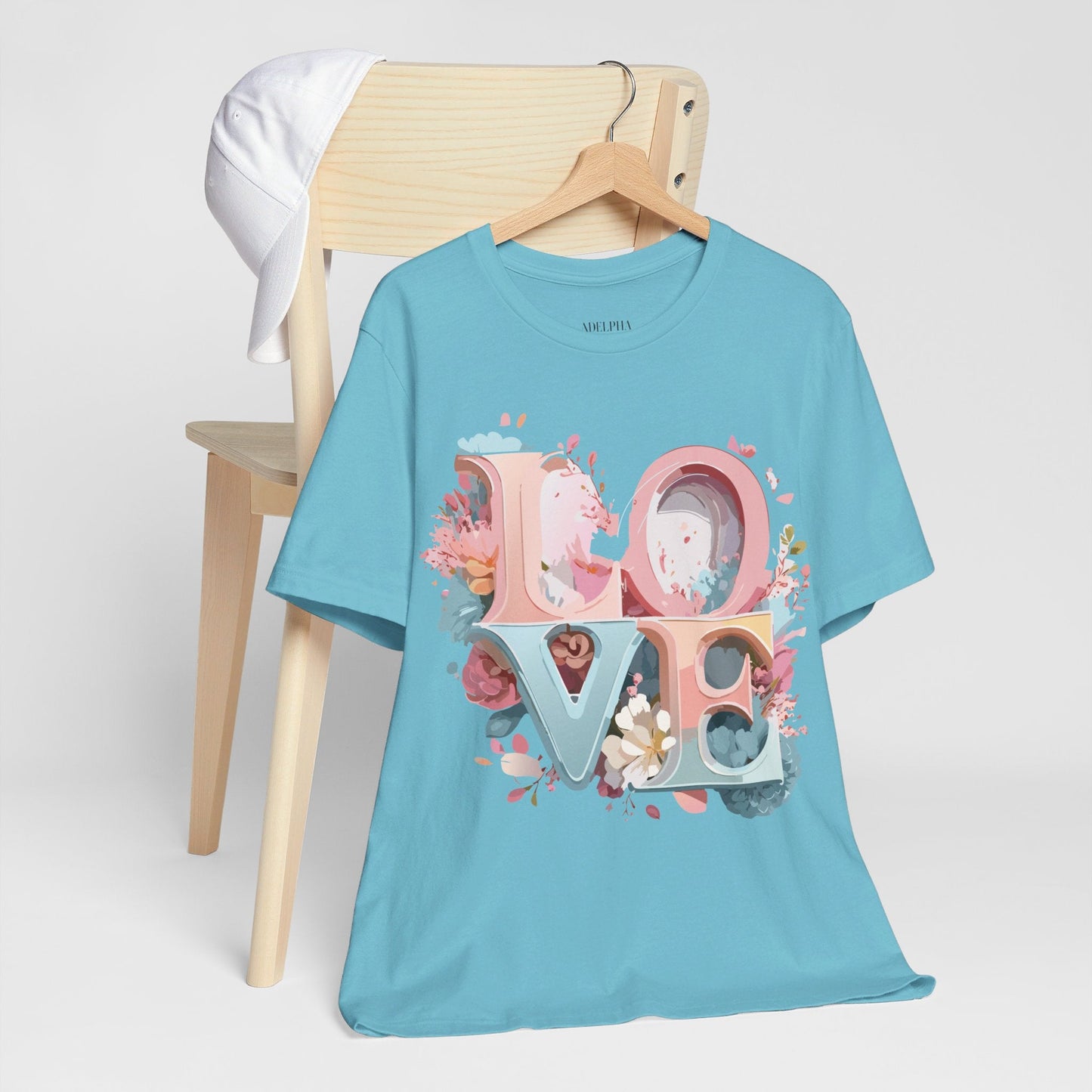 Valentine Day Graphic Unisex 100 Cotton Vintage Artwork with Love and Flower Design Tee 47