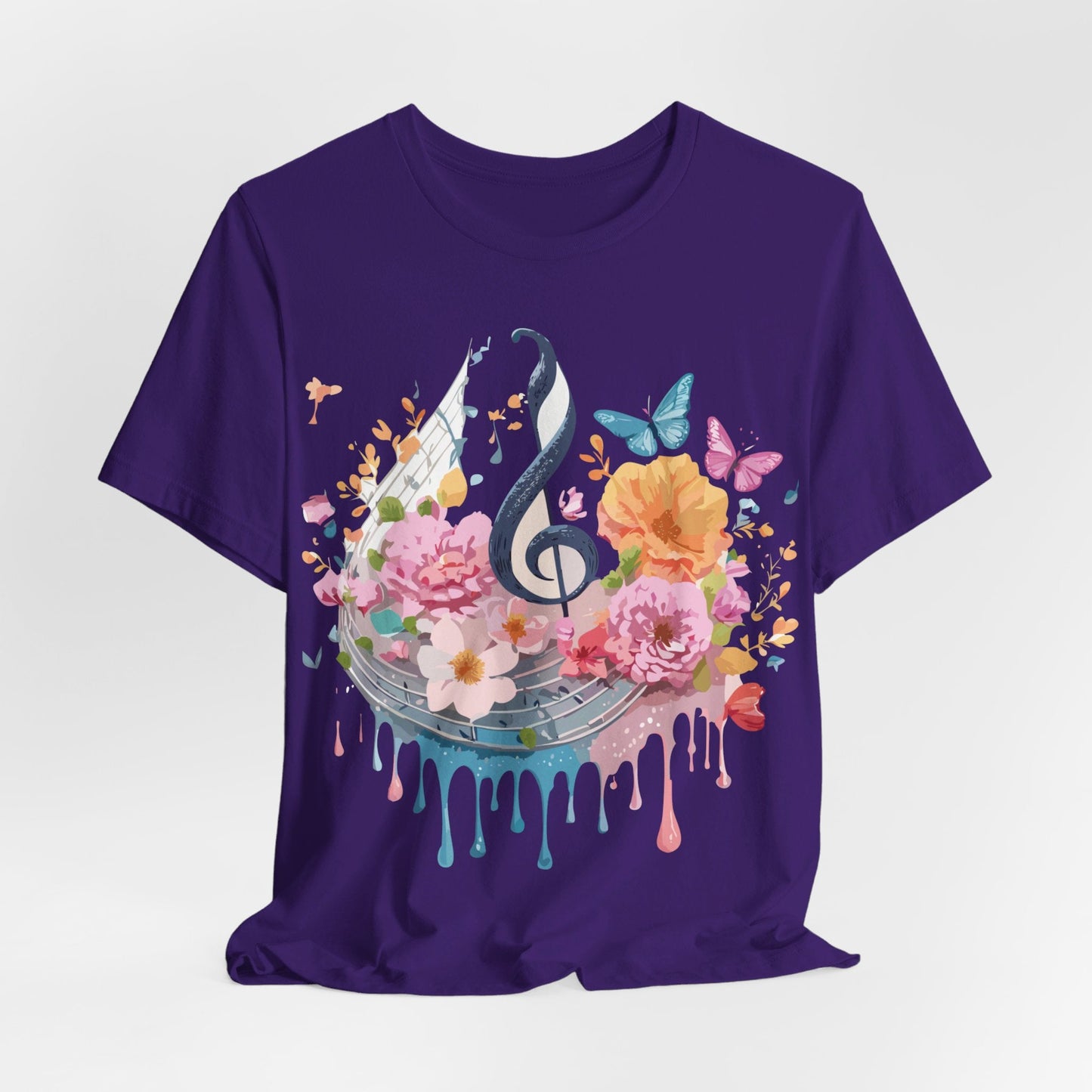 Music Graphic Unisex 100 Cotton Vintage Art with Musical Elements Tee 125