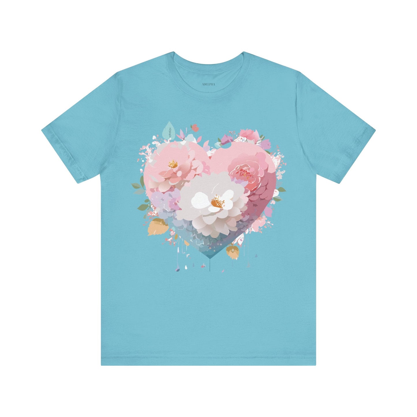 Valentine Day Graphic Unisex 100 Cotton Vintage Artwork with Love and Flower Design Tee 35