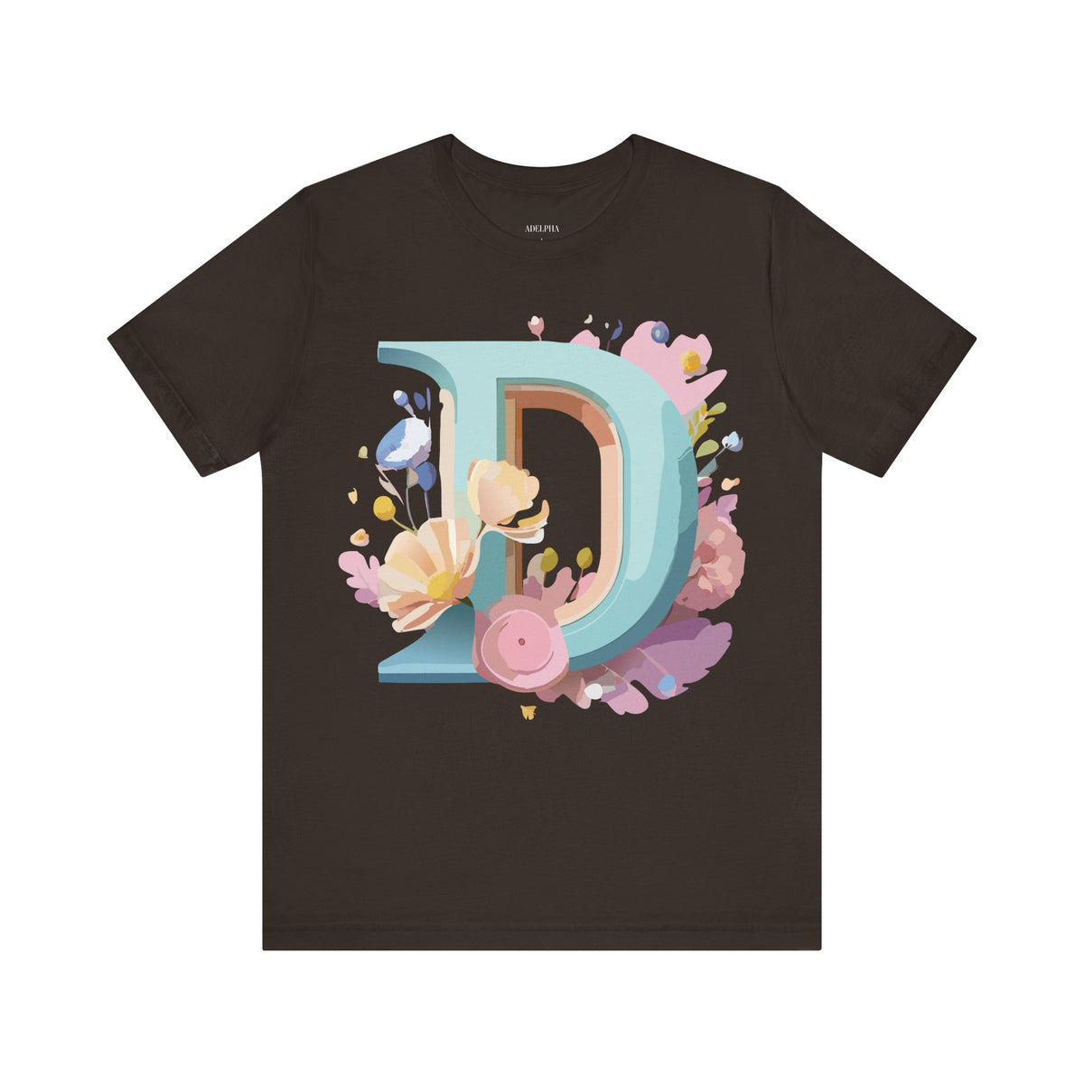 Letter D Graphic Unisex Cotton Bella+Canvas Tee with Art Letter Design