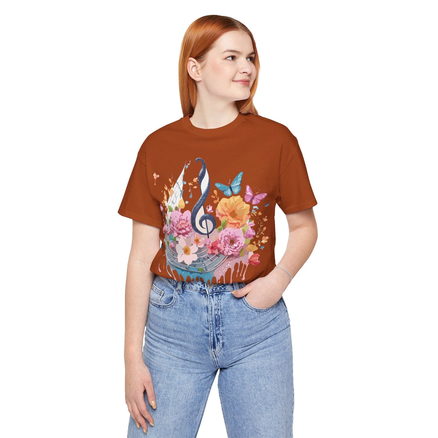 Music Graphic Unisex 100 Cotton Vintage Art with Musical Elements Tee 125