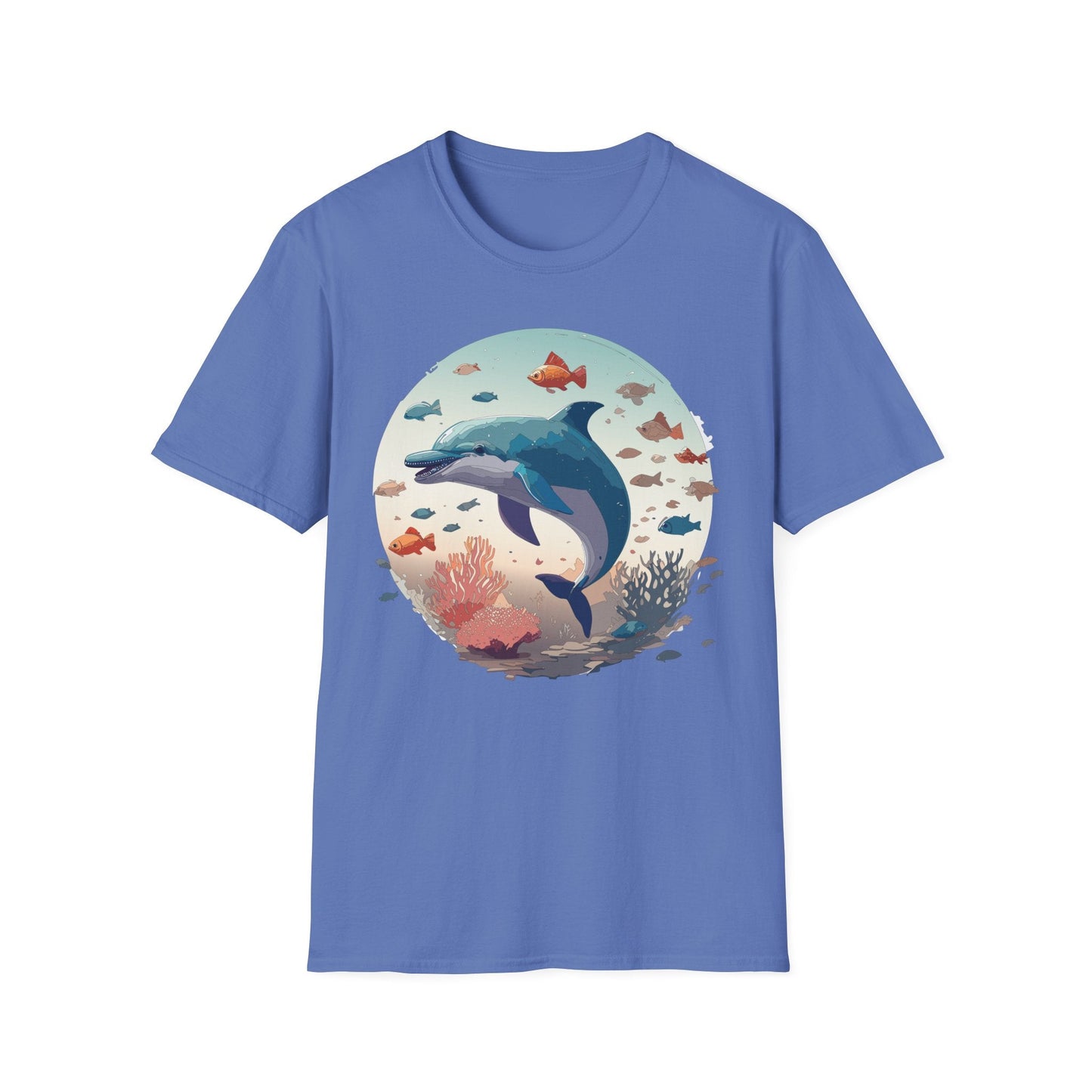 Dolphin Shirt Unisex Softstyle T Shirt Gildan 64000 100 Percent Ring Spun Cotton Lightweight Tee