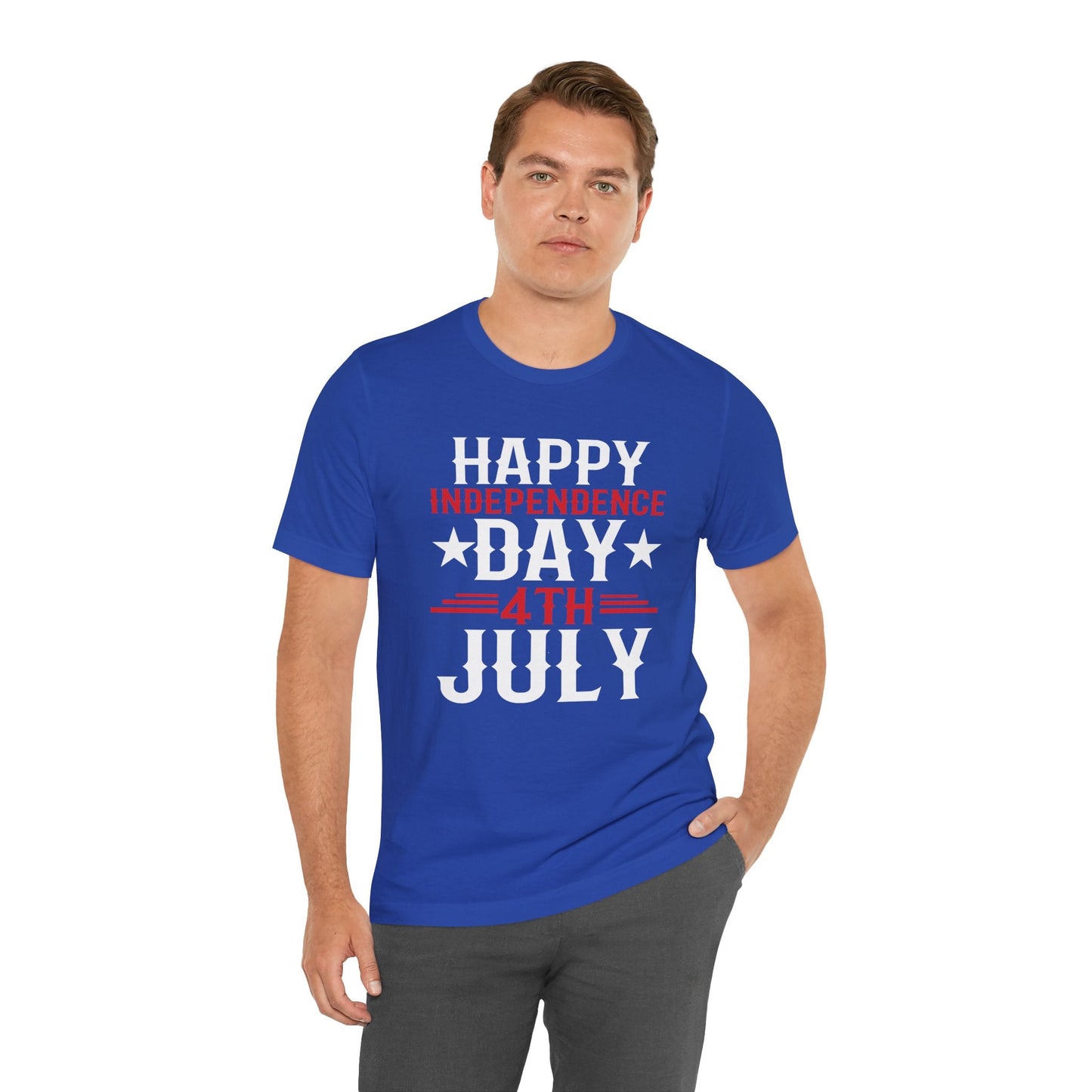 Happy Independence Day Graphic Unisex Cotton T-Shirt 016