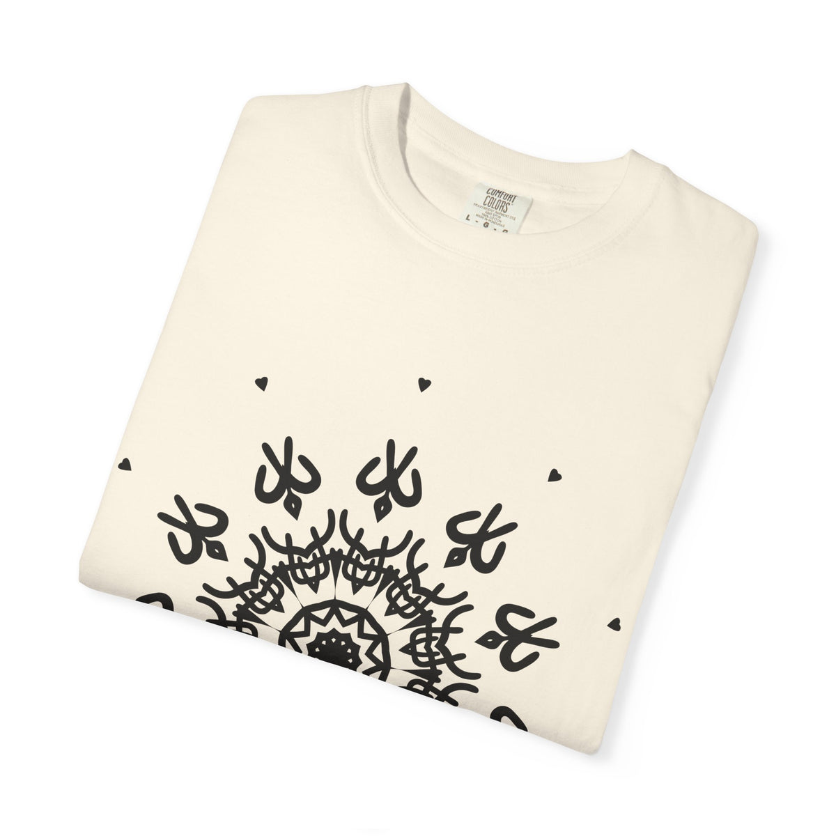 Unisex Garment Dyed Cotton T-Shirt with Mandala Graphic Design