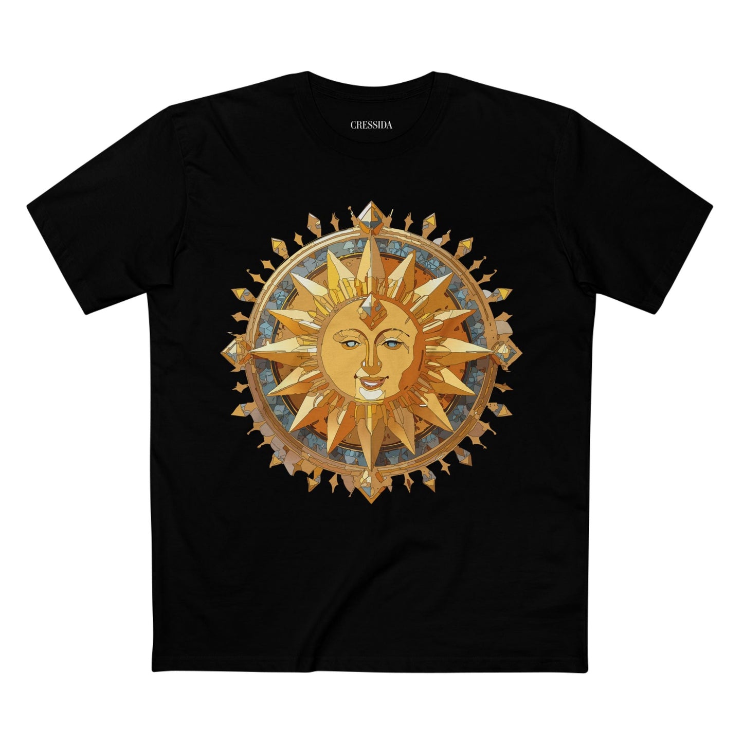 Gold Sun Graphic Unisex 100 Cotton T-Shirt with Golden Art Design 16