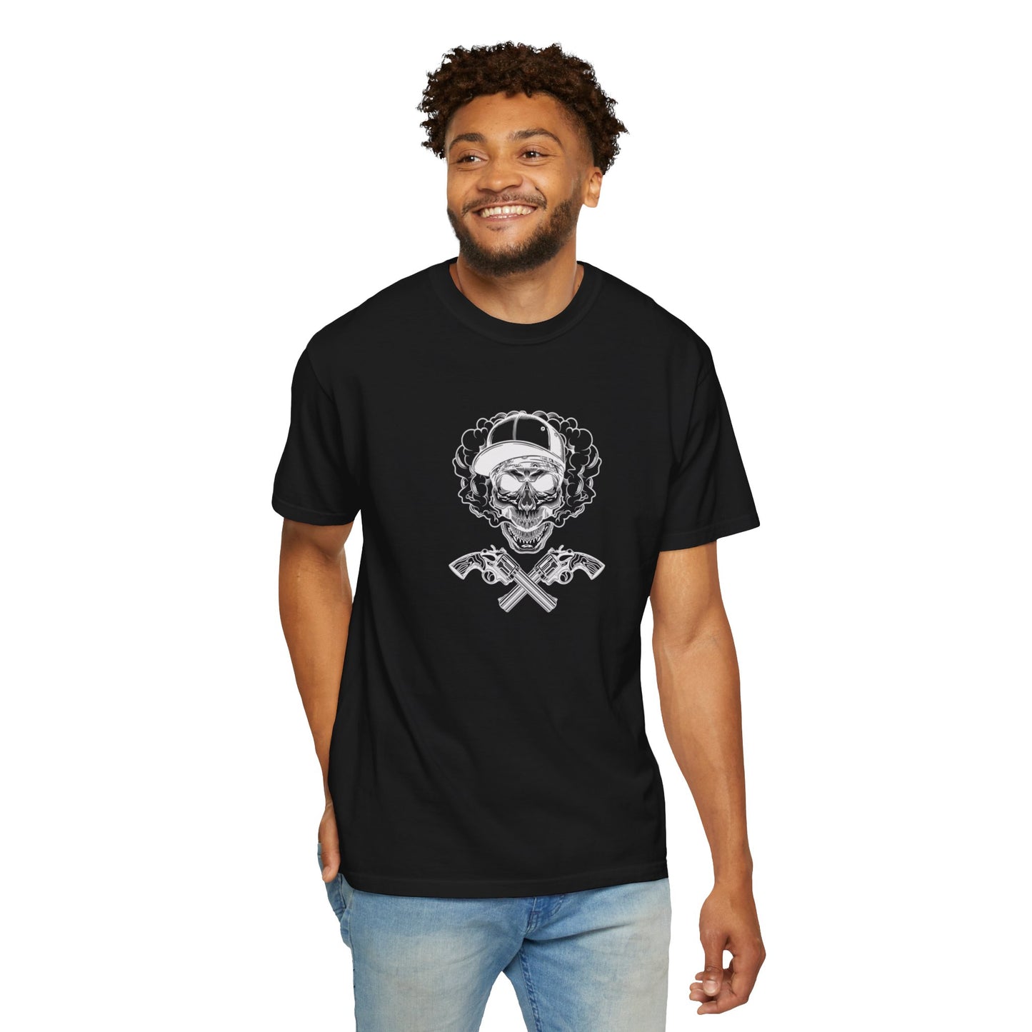 Camiseta unisex de algodón con calavera