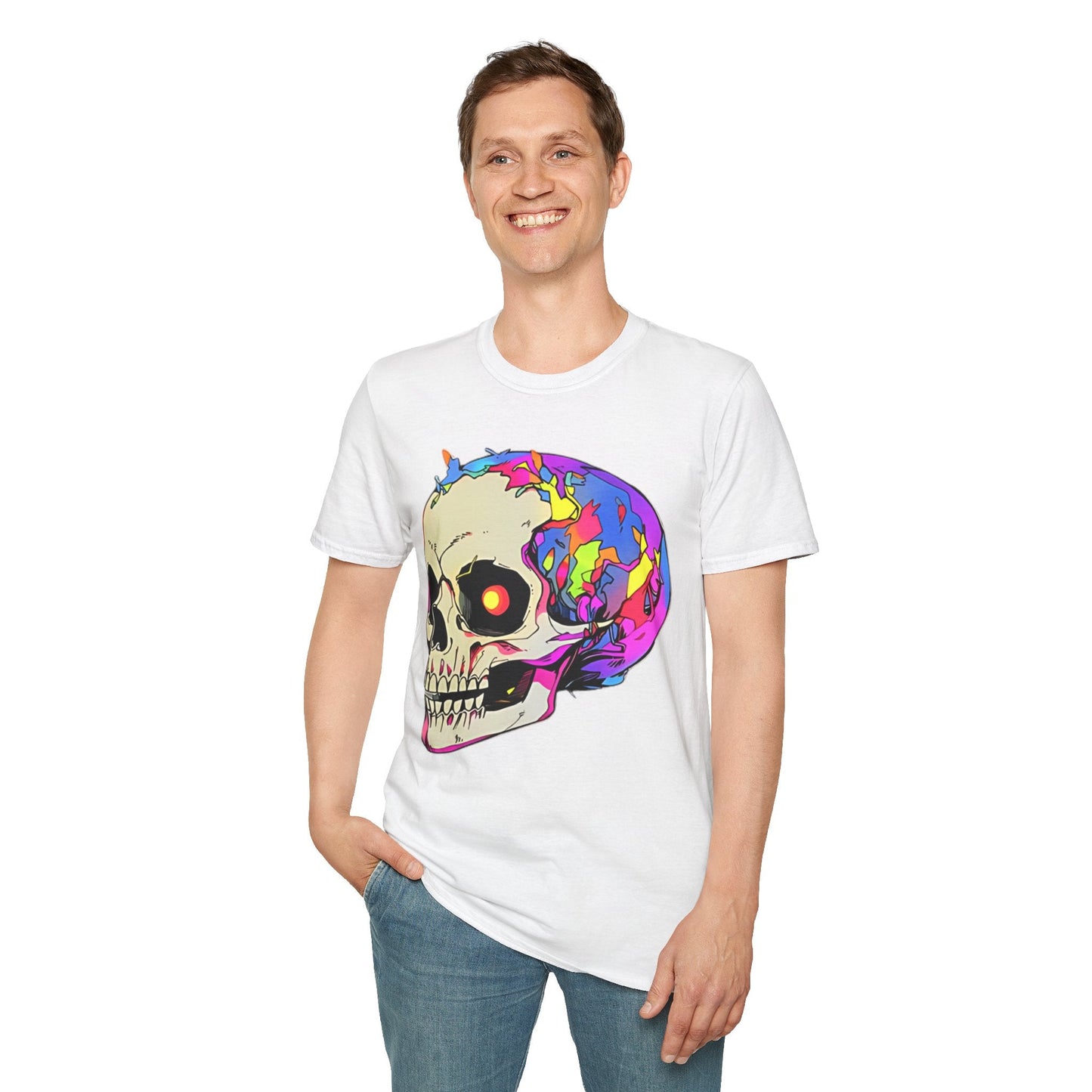 Skull Tee Shirt Unisex Skeleton Shirt Gildan Softstyle 64000 Short Sleeve Graphic Design