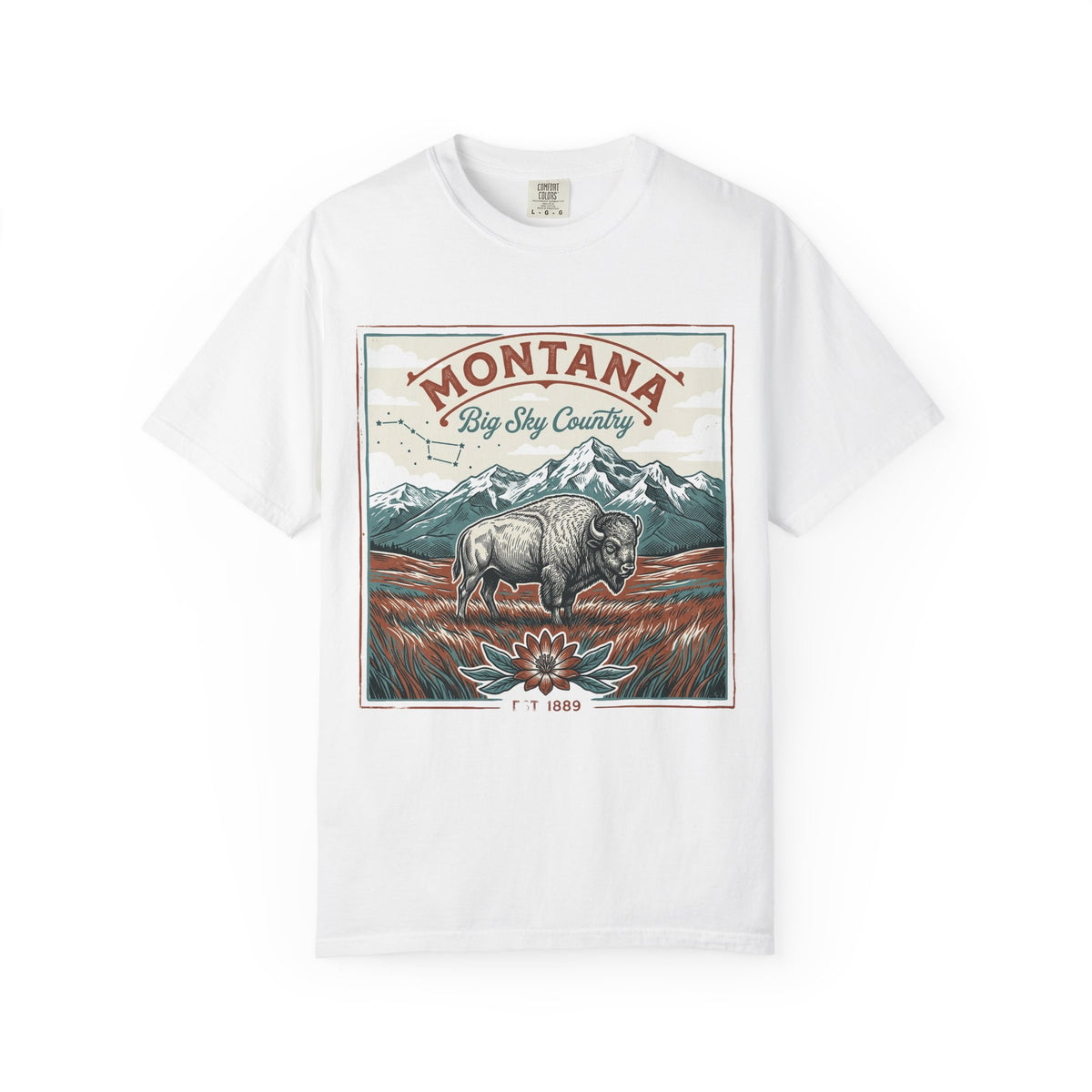 Montana Graphic Unisex Heavyweight Garment-Dyed Travel Tourist Graphic Gift Tee 100 Cotton Comfort Colors T-Shirt