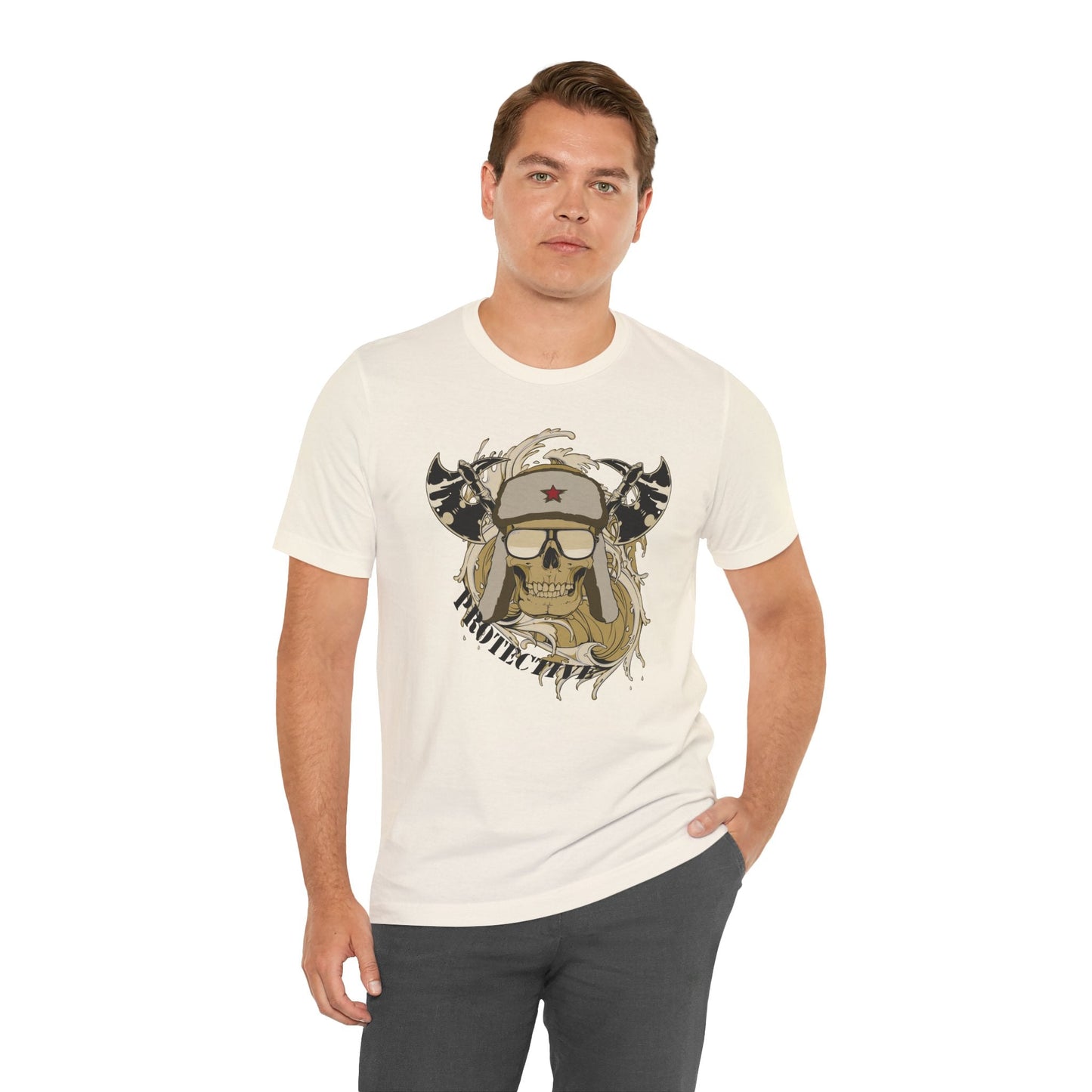 Viking Skull Graphic with Horned Helmet T-Shirt Captain Design Tee Art-41