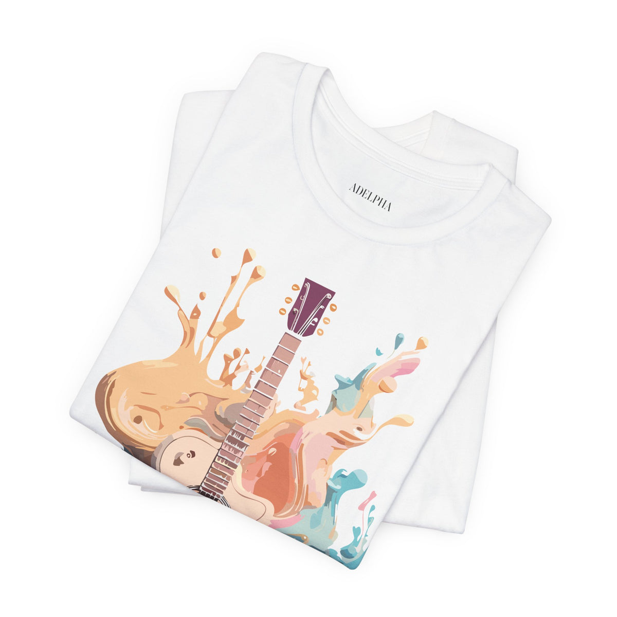 Music Graphic Unisex Cotton Bella+Canvas Tee with Art Design m128